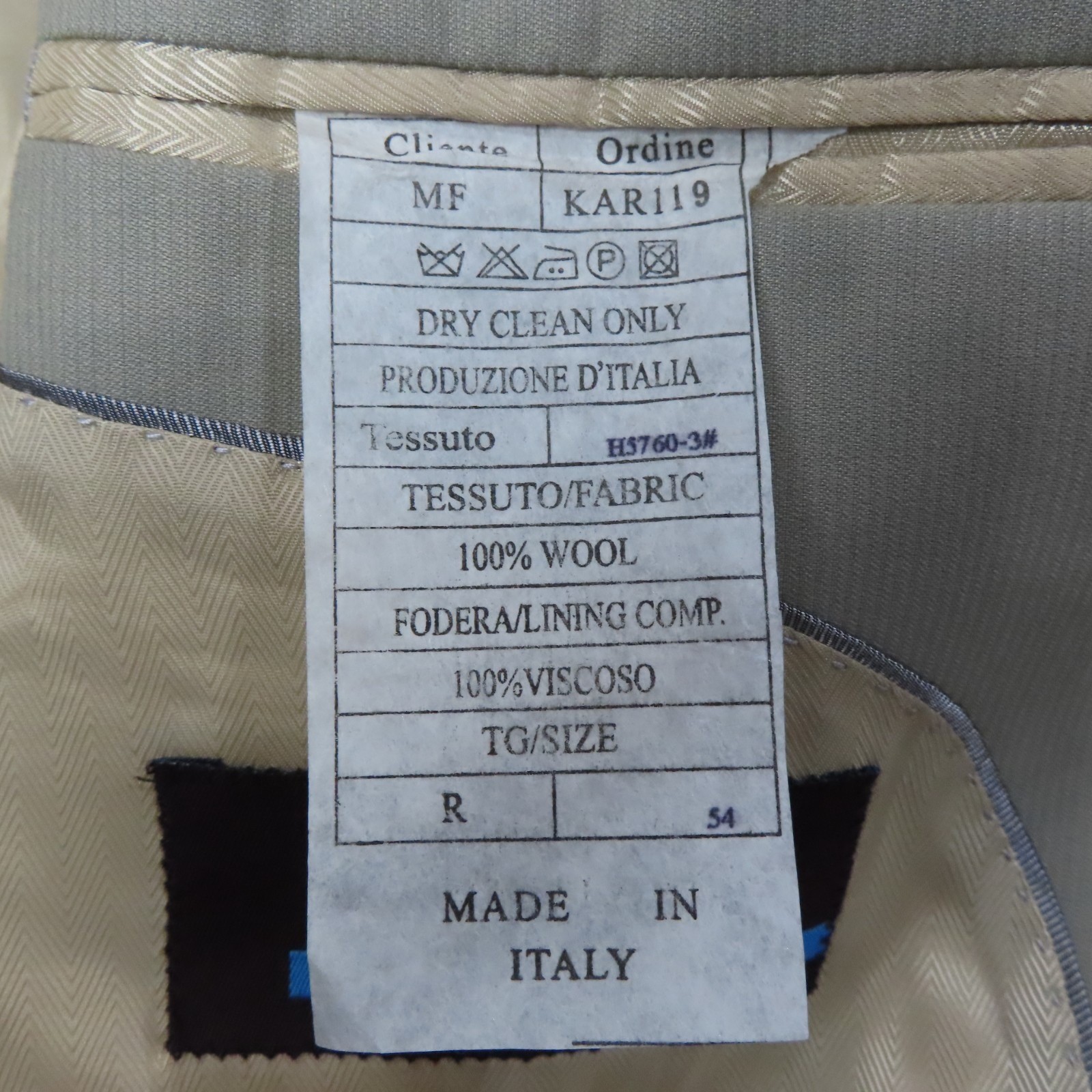 Mario Ferretti Italy 54R 44R Loro Piana Super 130s Merino Wool Blazer As Is