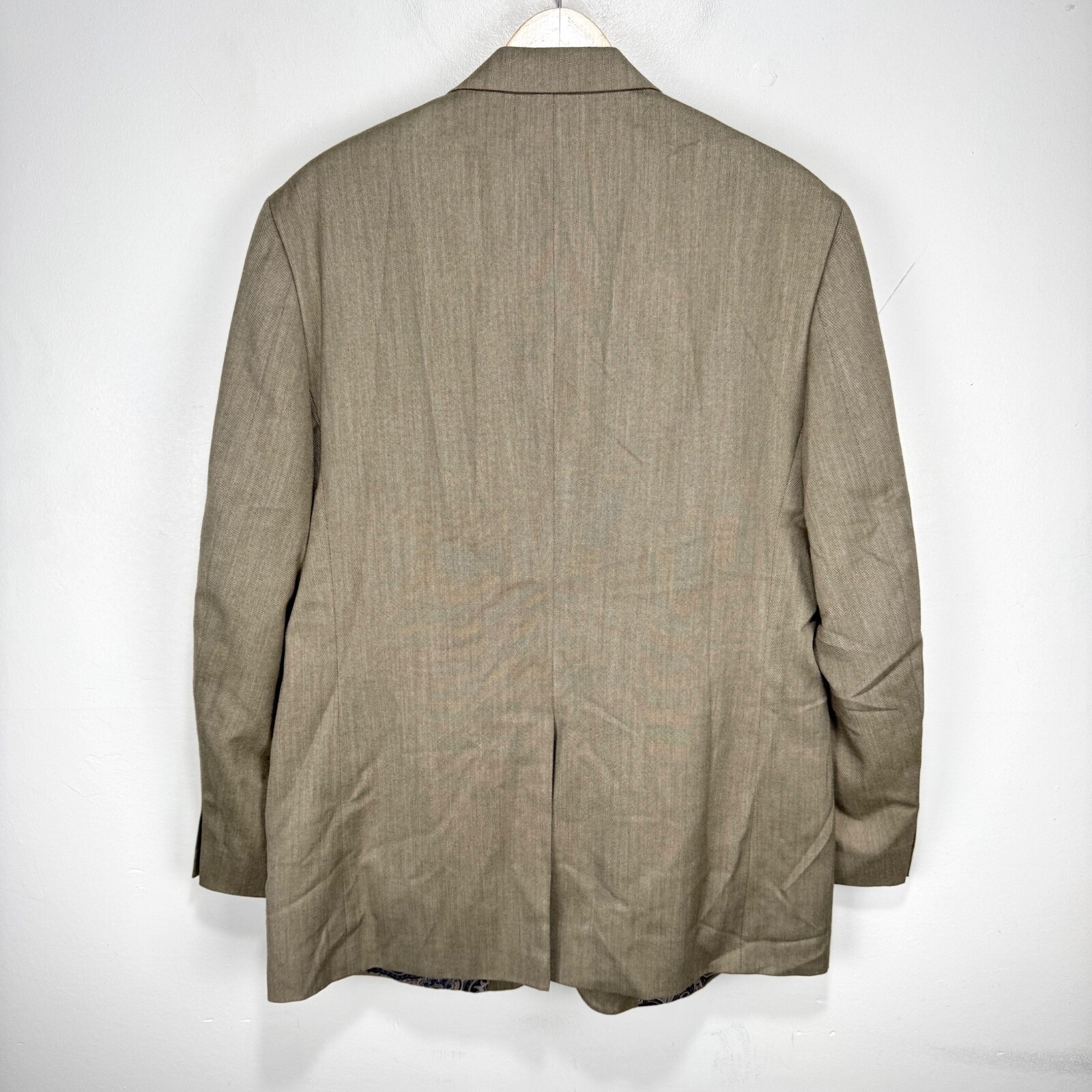 Lauren Ralph Lauren Blazer Sport Coat Men 44L Beige Poly Rayon 2 Button Jacket