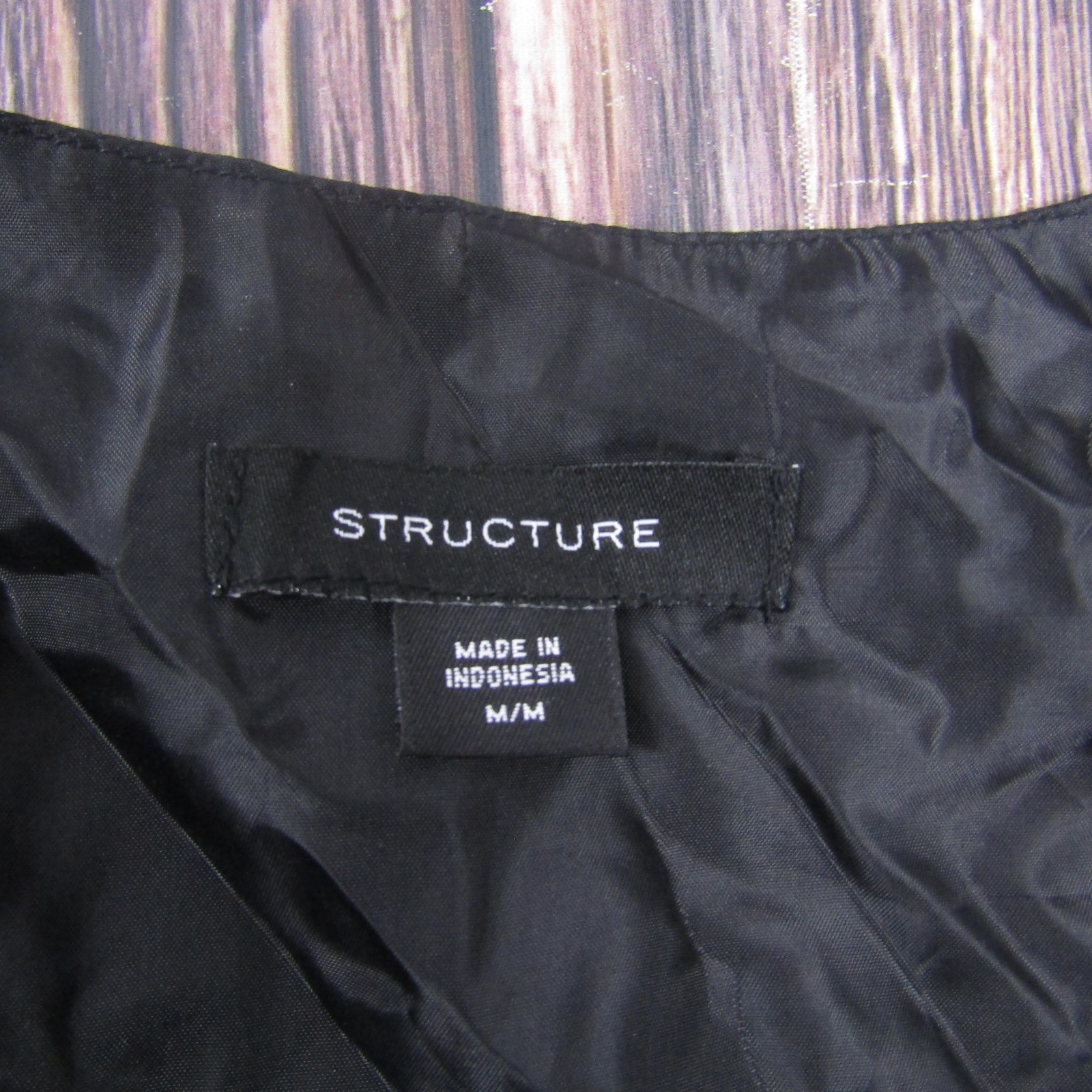 Suit Vest Structure Mens M Black Solid Cotton Polyester 2 Piece Belted Formal