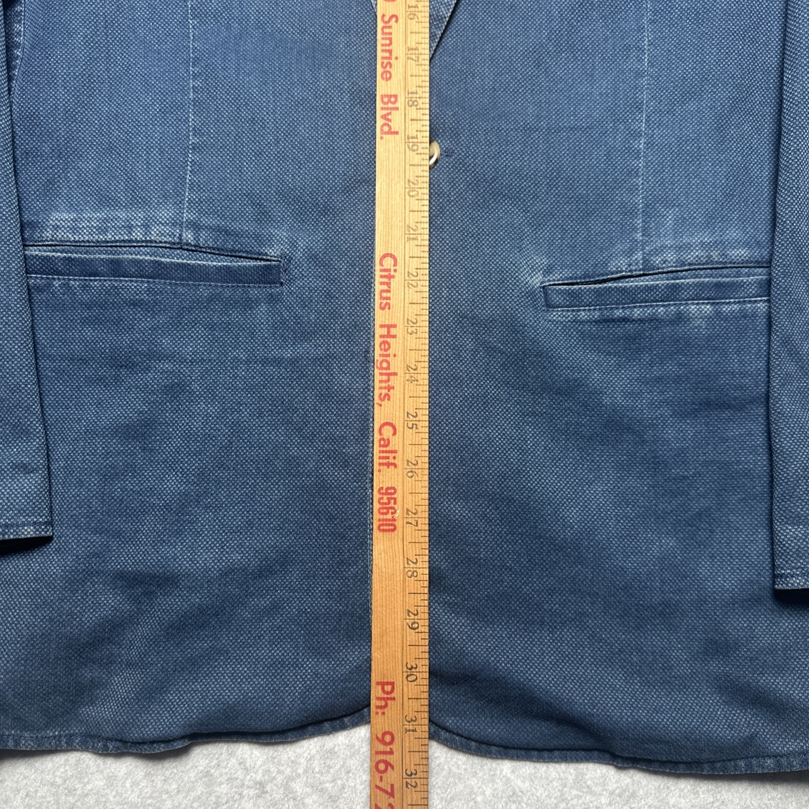 Marine Layer Blue Cotton Washed Denim Hawaiian Summer Jacket Coat Blazer 42
