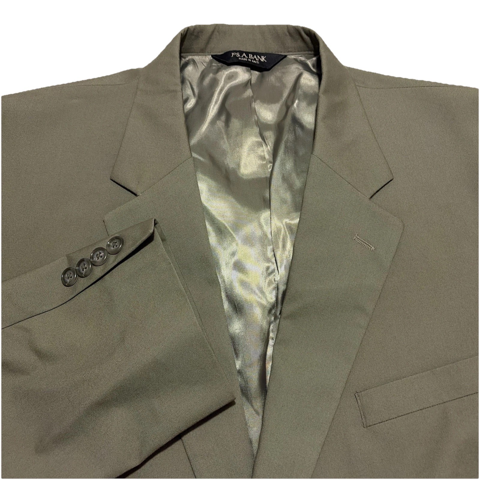 Jos. A. Bank Men’s 48L Gray Cotton Polyester Two-Piece Suit 43L Pants Solid
