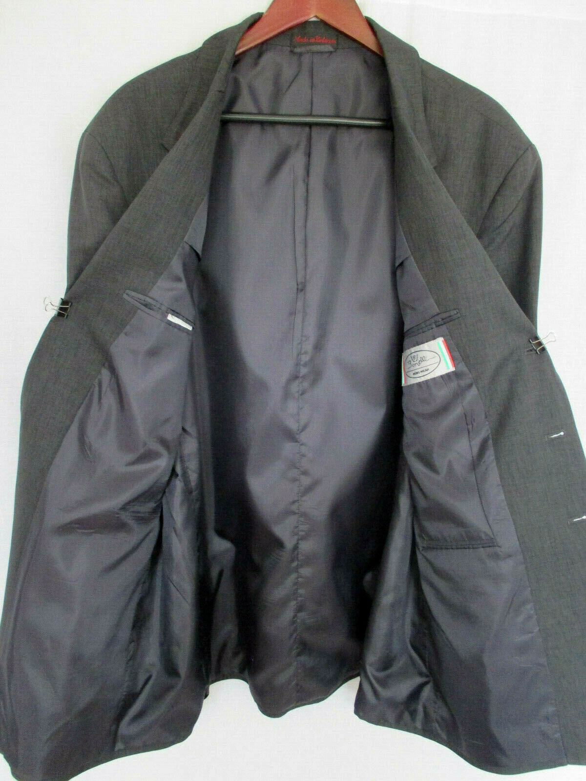 Bonelli Suit 50L 40×25 Gray 100% Polyester 3 Button