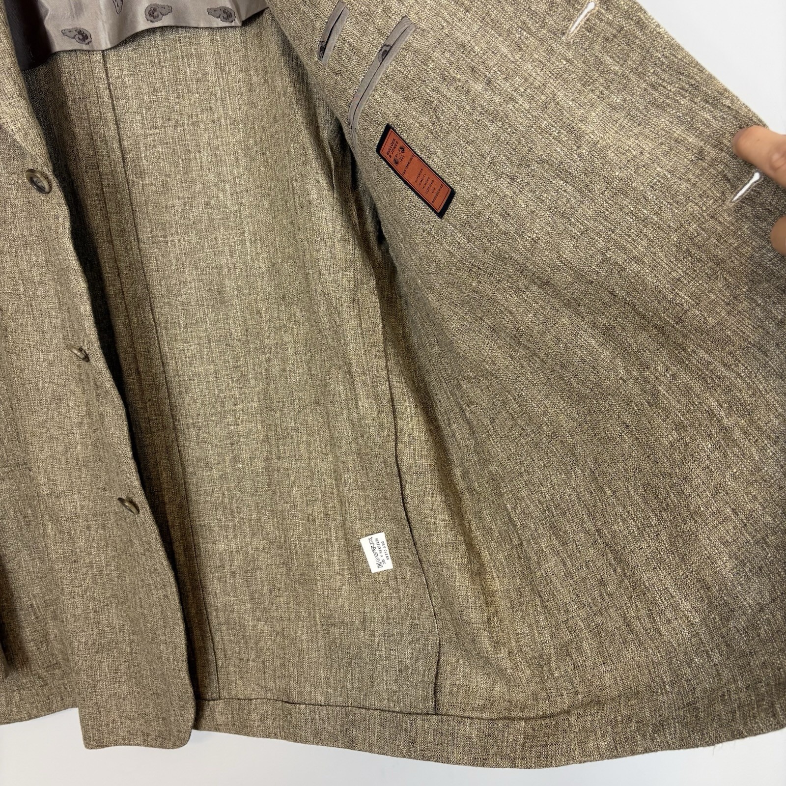 Bullock & Jones Blazer Sz XL Silk Linen Wool Hopsack Sport Coat Unstructured