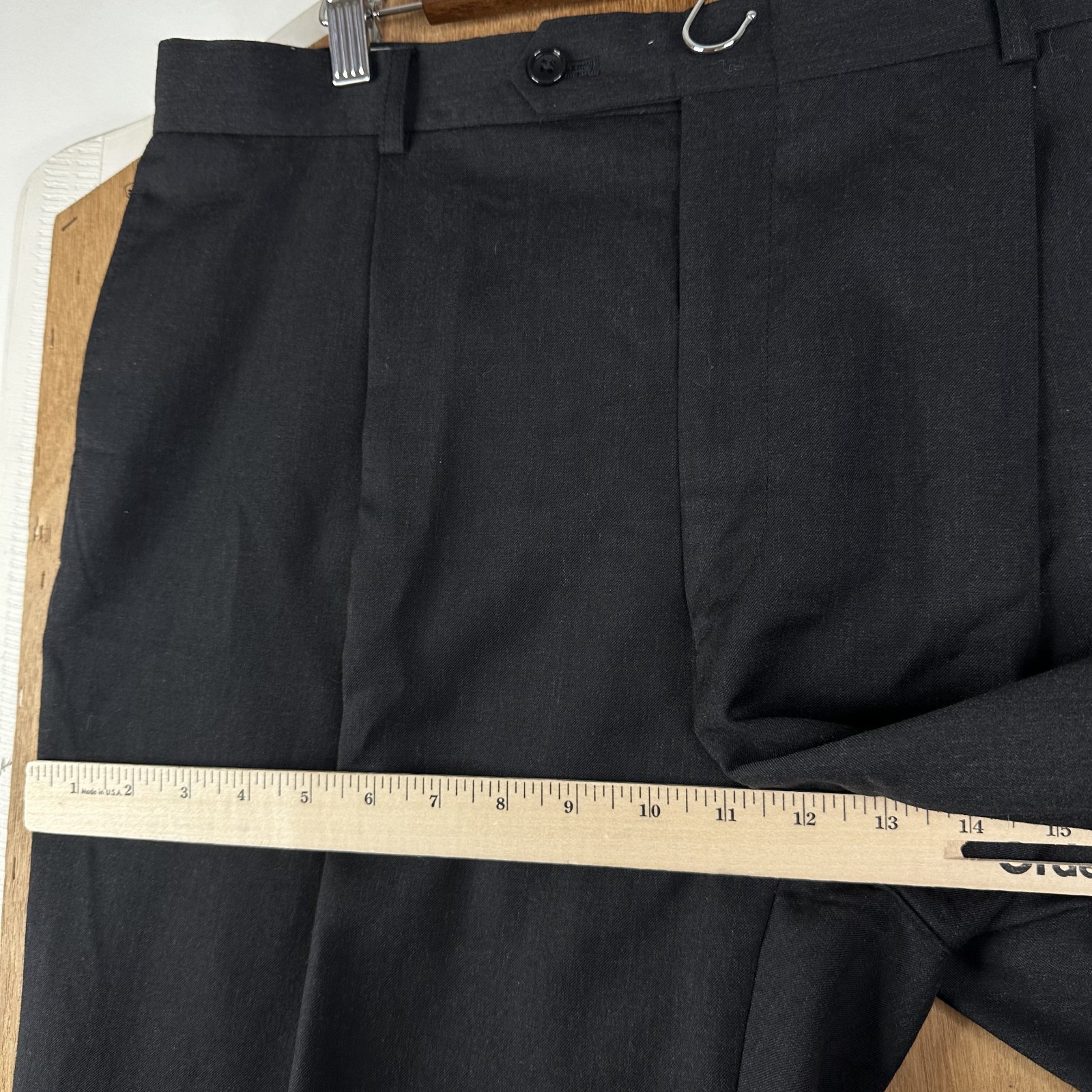 Jones New York Suit Mens 43R Gray 2 Button 100% Wool Pants 36×31 Pleated Front