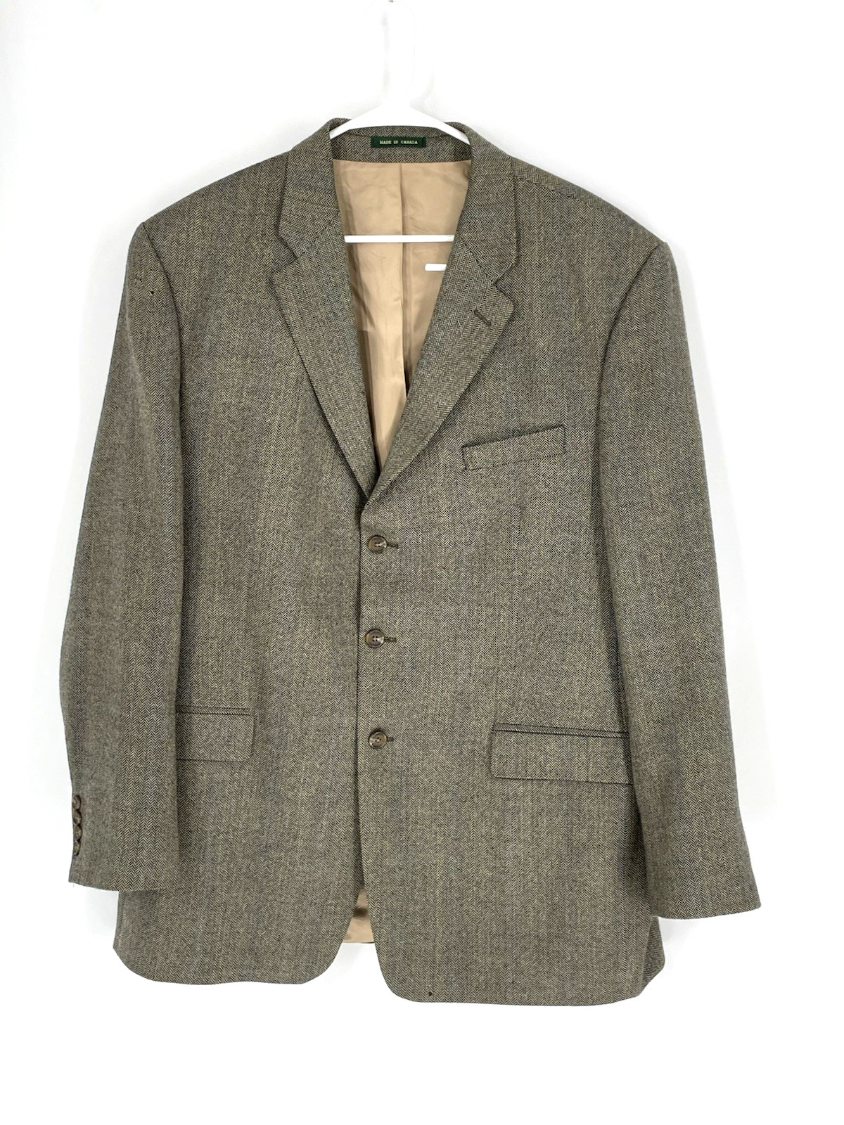 Lauren Ralph Lauren Mens 48L Blazer 100% Wool Tweed Union Made Flawed