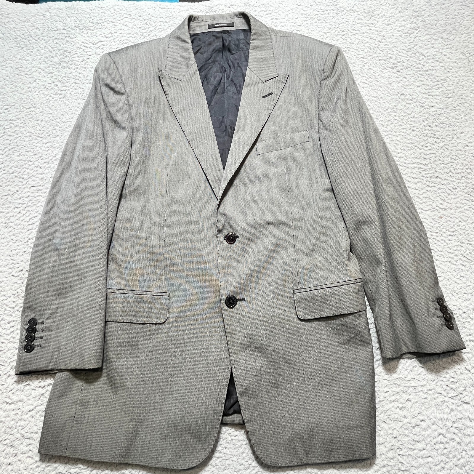 Versace Collection Blazer Sports Coat Cotton Mens 44 Reg Gray Classic Designer