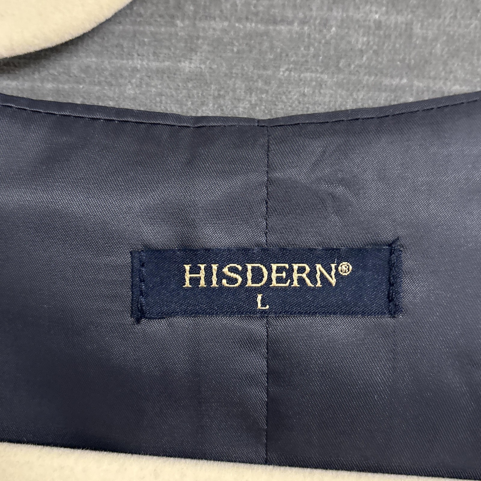 HISDERN Suit Vest L 40/42 Handmade Gray Plaid Waistcoat Business Classic
