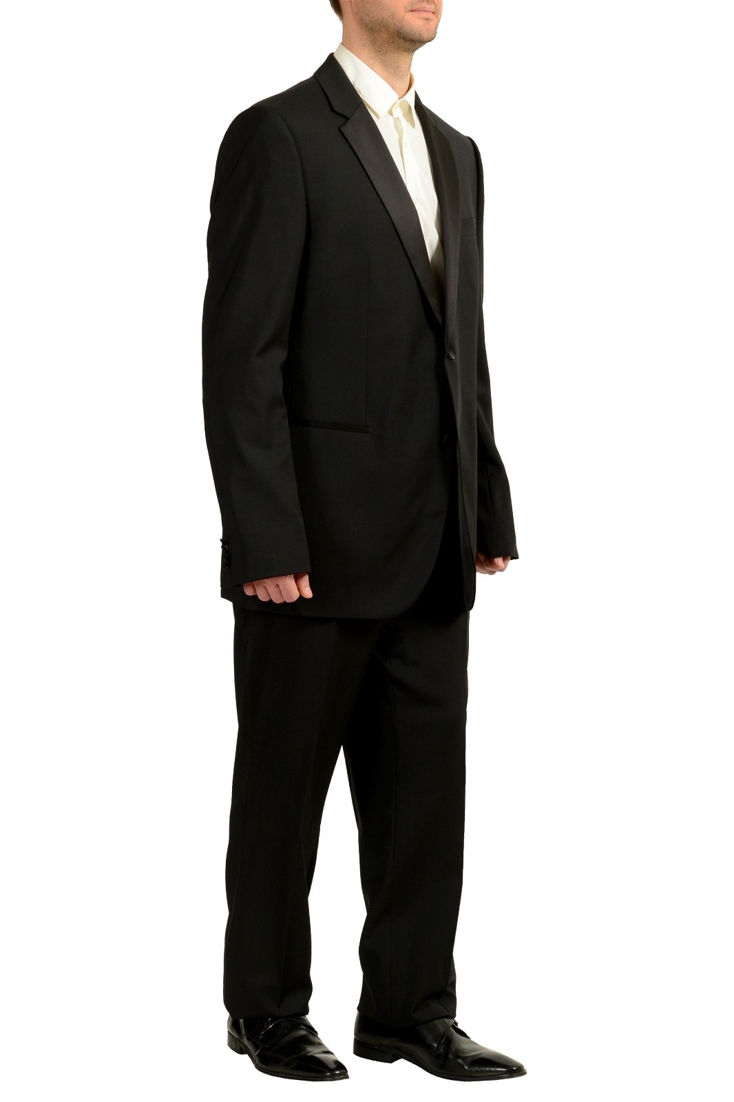 Hugo Boss Men’s «The Stars75/Glamour3» Black 100% Wool Tuxedo Suit US 46L IT 56L