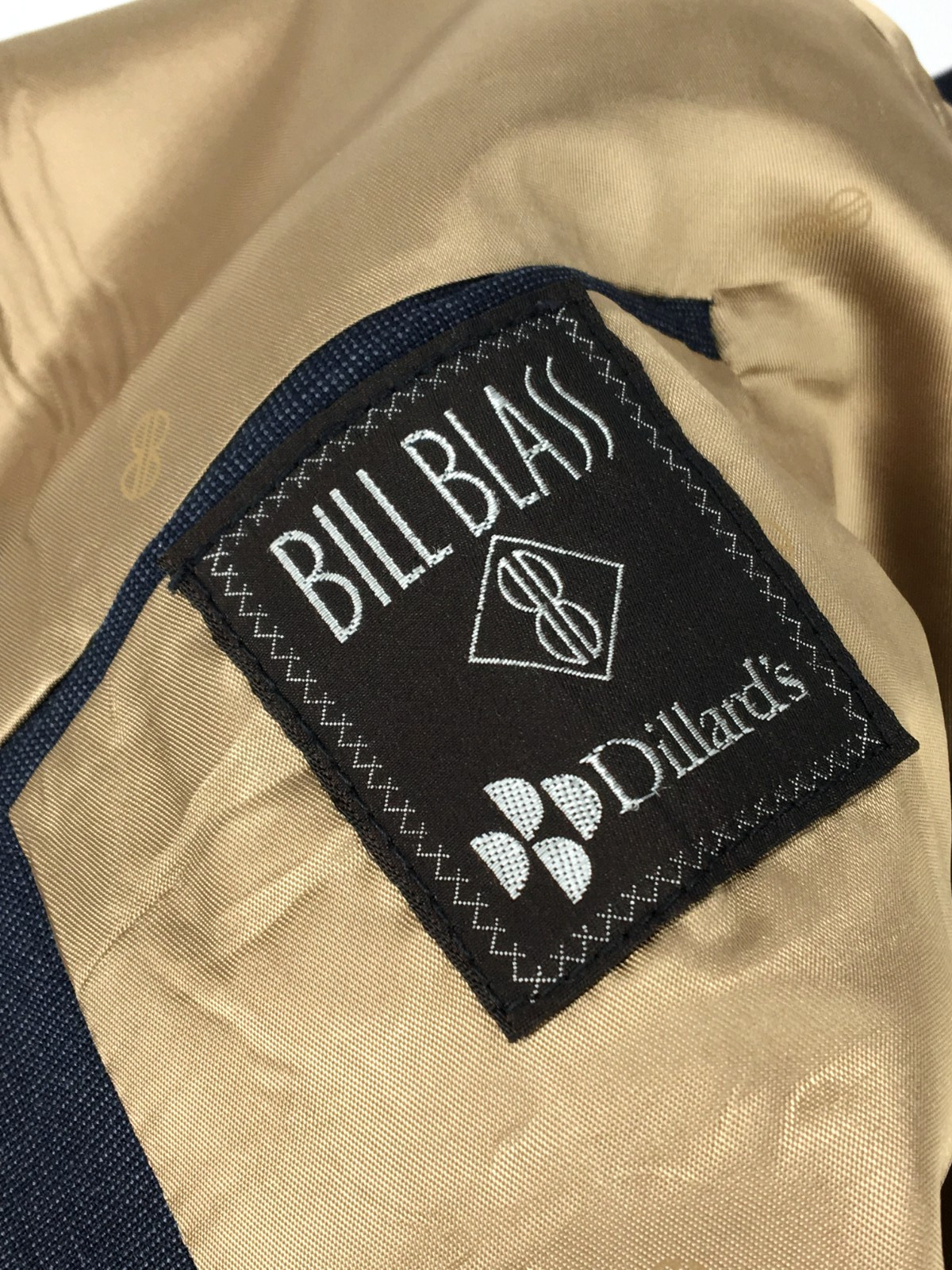 46L Bill Blass USA Mens Vintage 2 Button Wool Suit Dark Pencil Gray Pants 40
