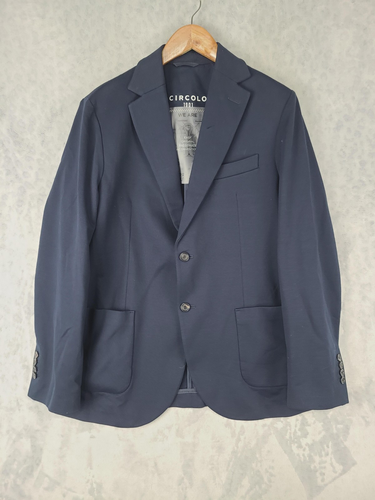 Circolo 1901 Blazer Mens 42R Navy Easy Jacket Jersey Knit Stretch Unstructured