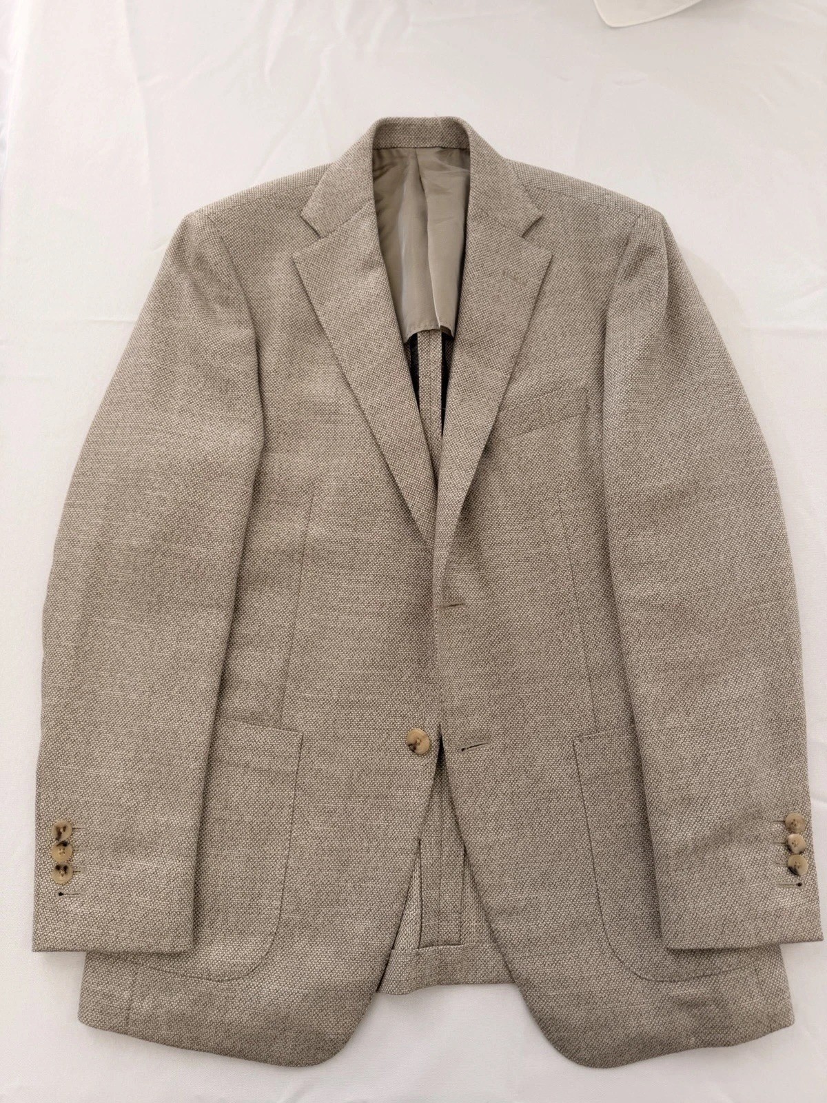 Samuelsohn sport coat 39R – Loro Piana Summertime Hop sack Fabric Light Beige