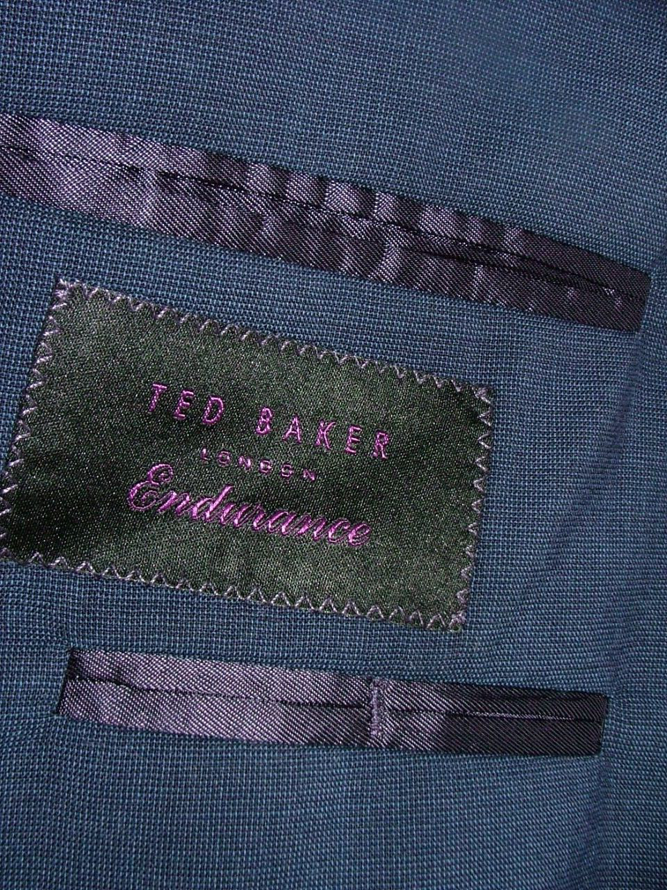 NEW WOT TED BAKER LONDON BLAZER SIZE 44 R 100% WOOL BLUE SOLID #085
