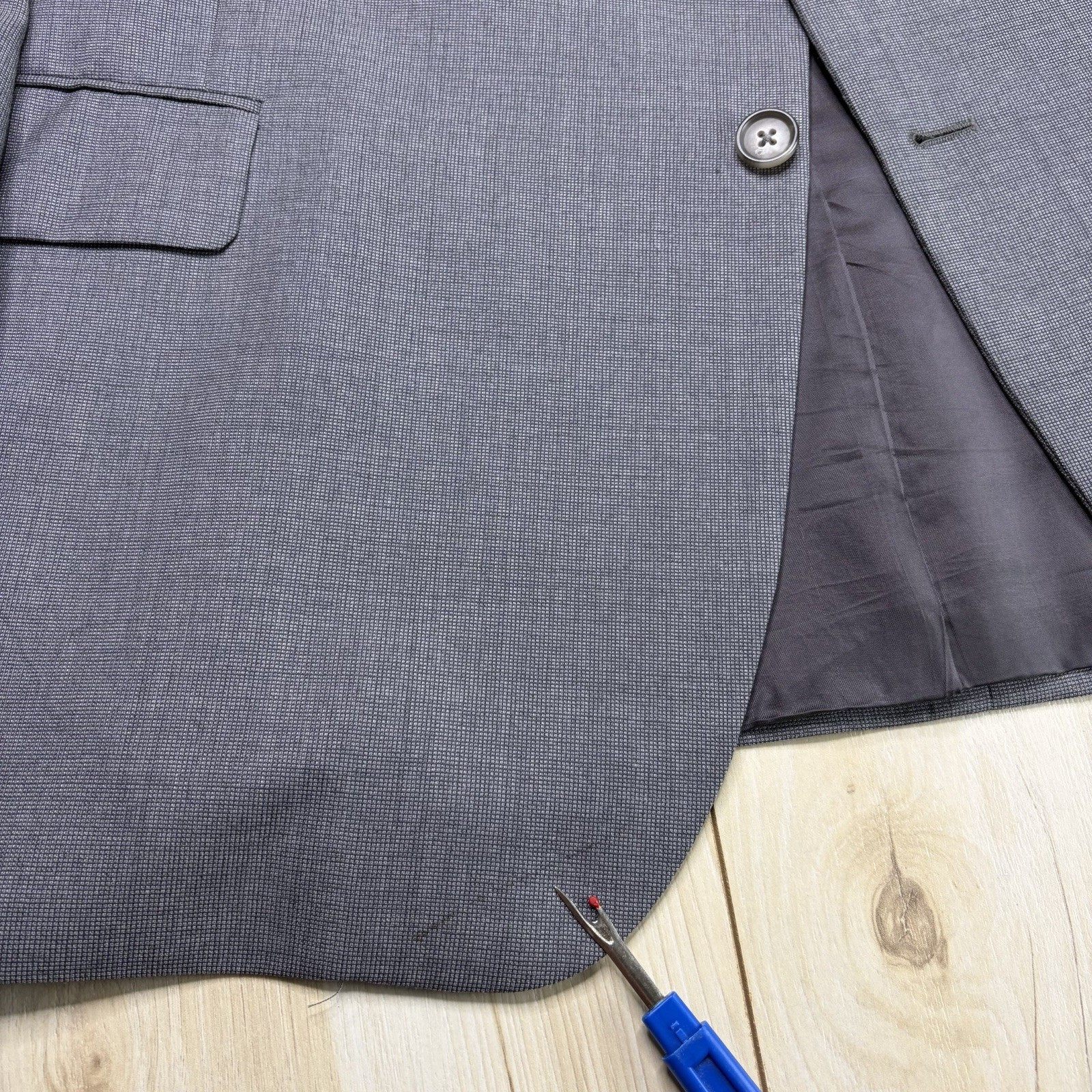 Brooks Brothers Madison SAXXON Wool Nailhead Suit Mens 48L 44×30