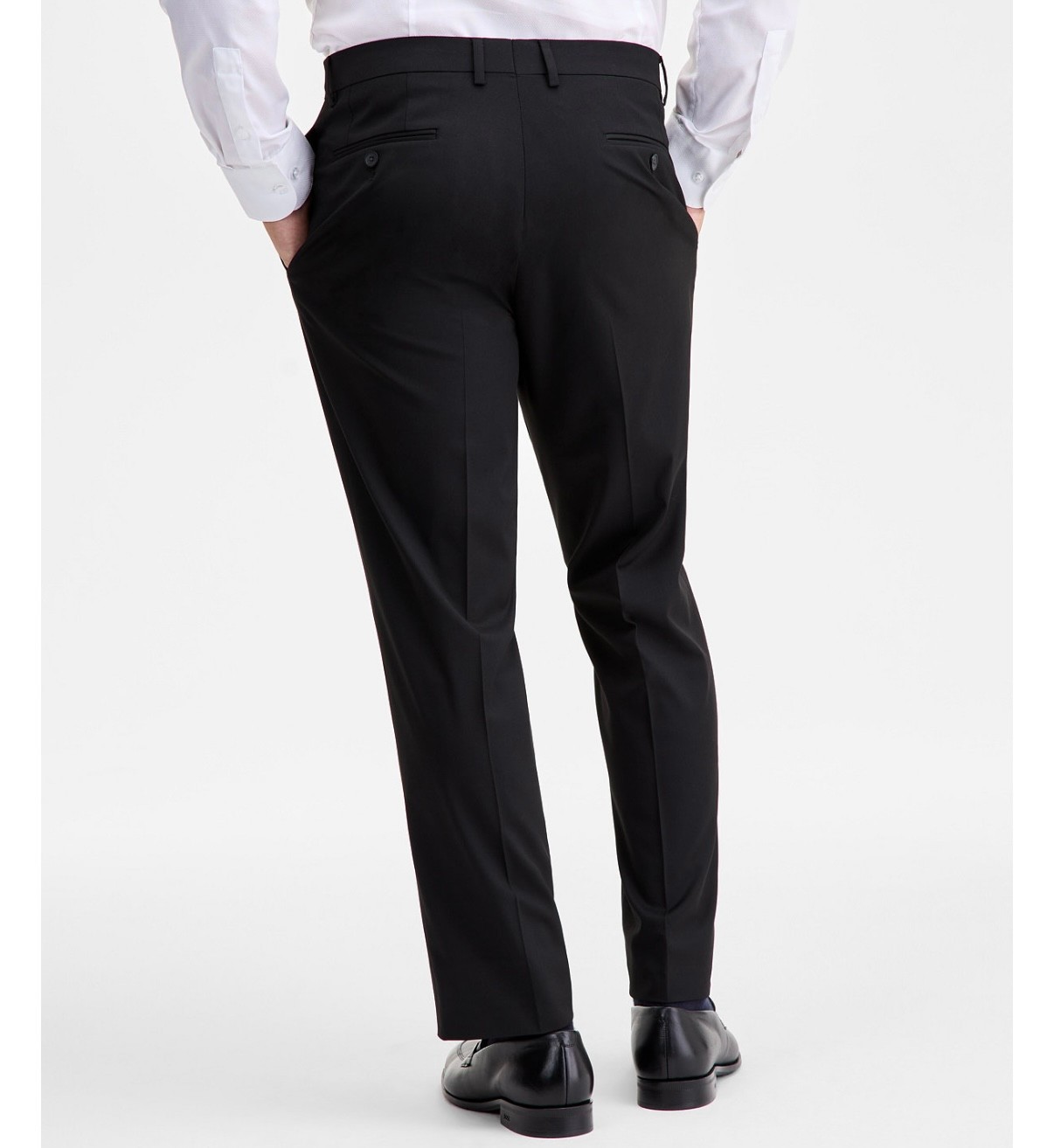 $395 NEW IZOD Mens 38S Solid Black Soft 2 Piece Suit With Dress Pants 32×30