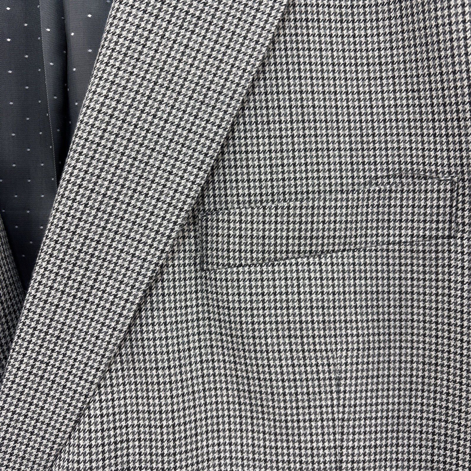 Tommy Hilfiger Blazer Jacket Men 48L Gray Glen Check Houndstooth Sport Coat EUC