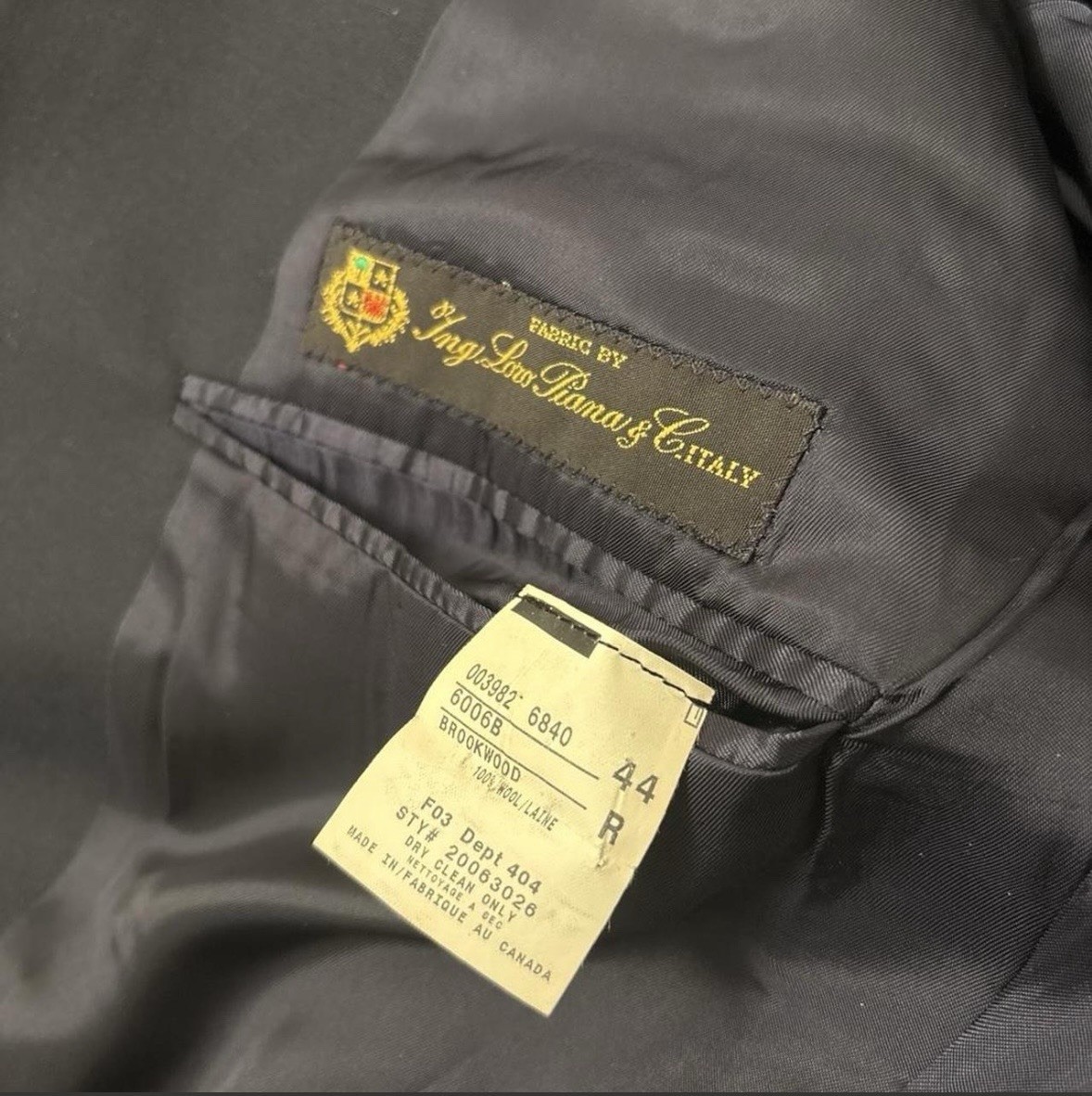 Brooks Brothers Brooksease Black Wool Flannel 2-Button Blazer 44R