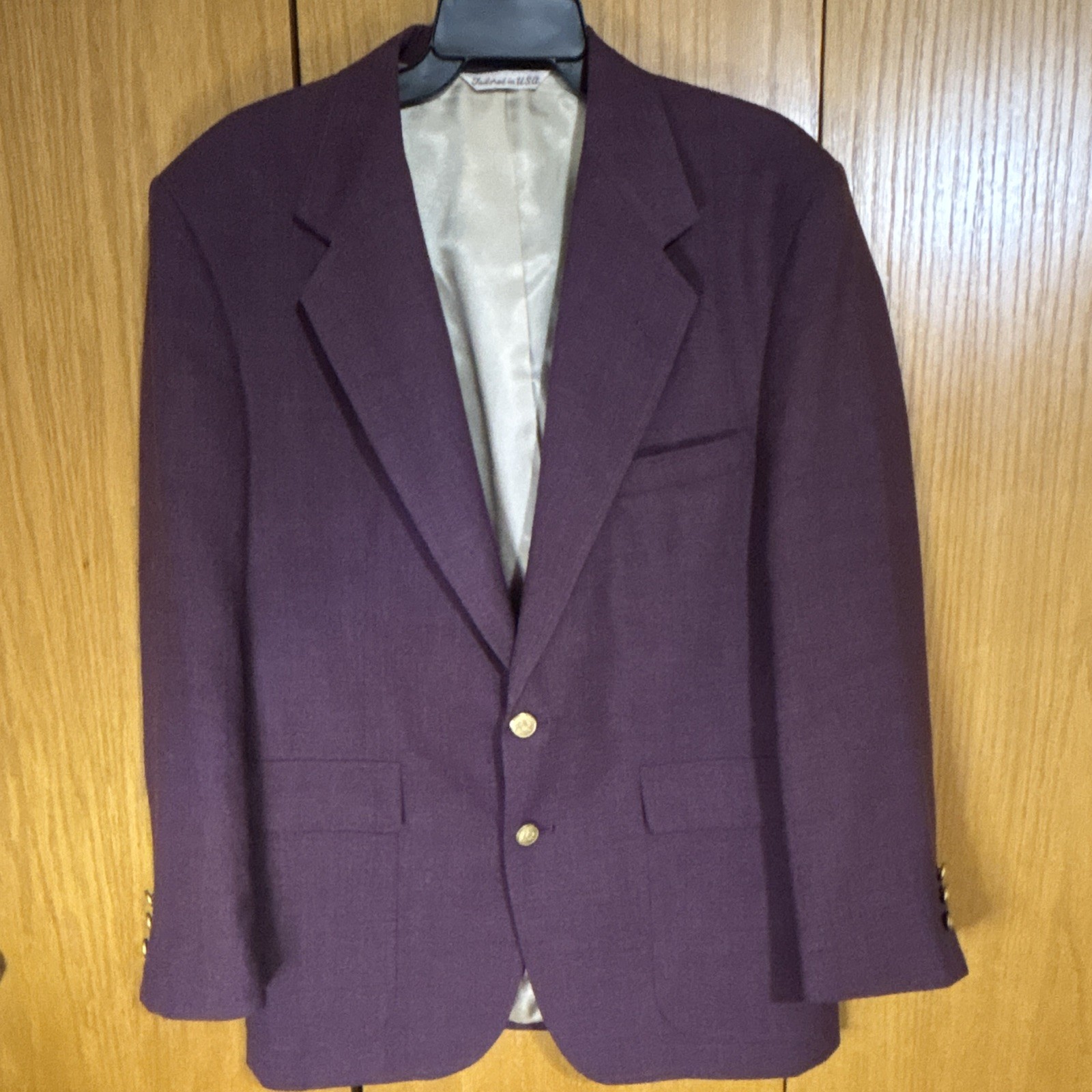 Stafford Purple Tuxedo Blazer 40S Single-Breasted 2-Button Notch Lapel