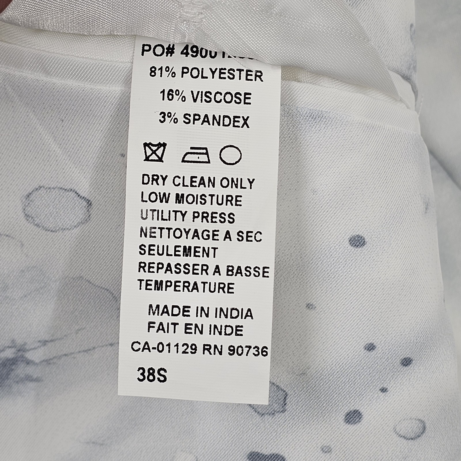 Tallia Mens 38S Slim-Fit Jacquard Floral Sport Coat White