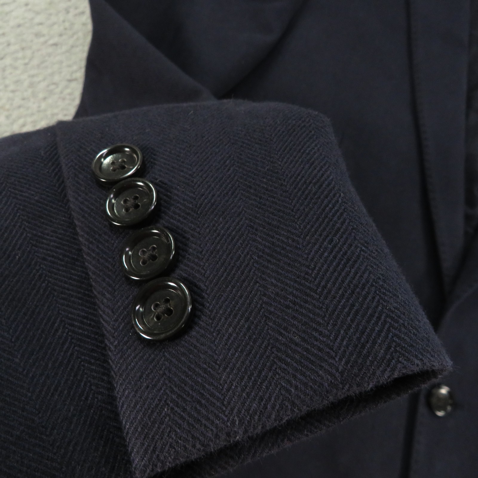 J Crew Blazer 40R Ludlow Navy Herringbone 100% Pima Cotton Navy Jacket Coat Mens