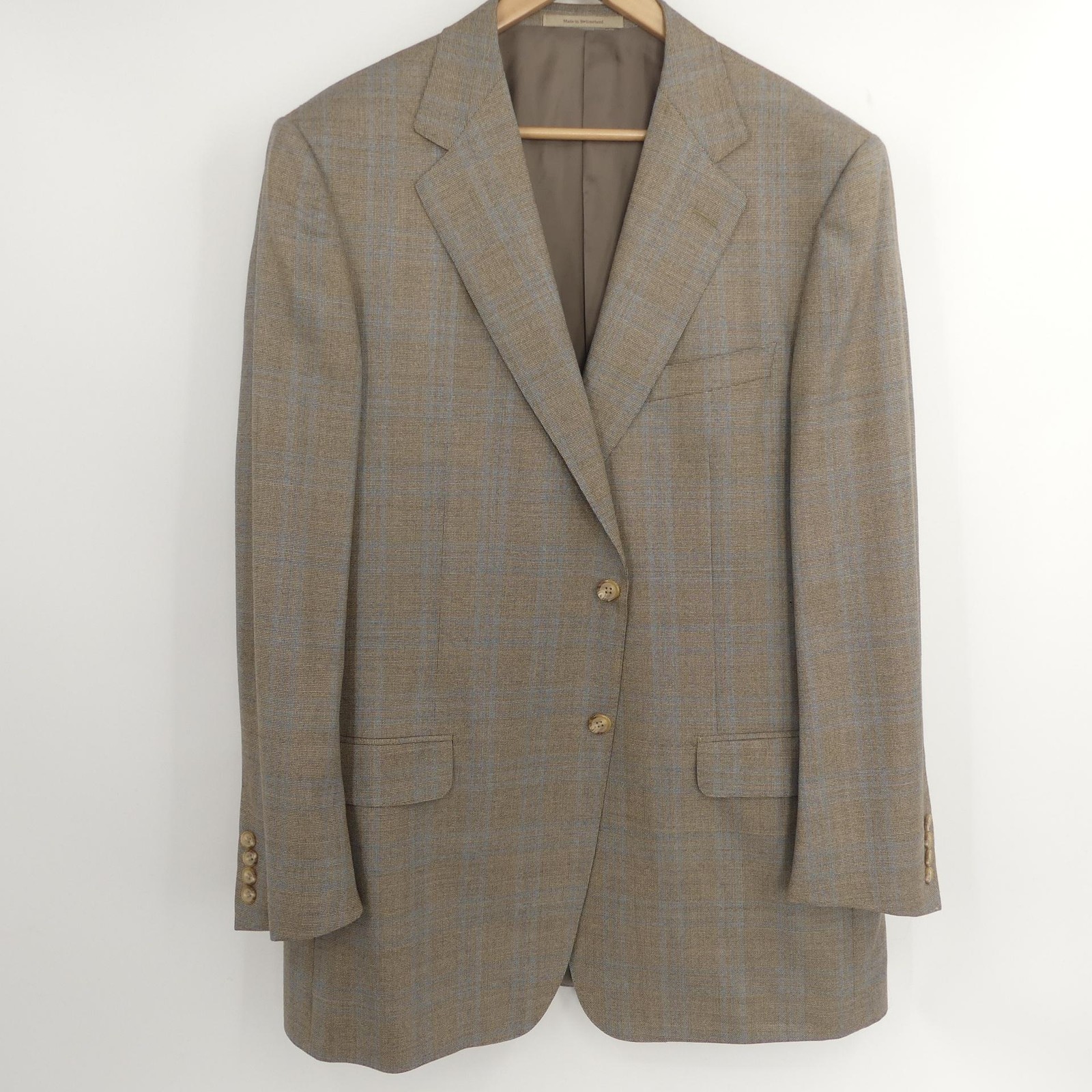 Ermenegildo Zegna Blazer Plaid Trofeo Wool Su Misura 56L IT 44L US