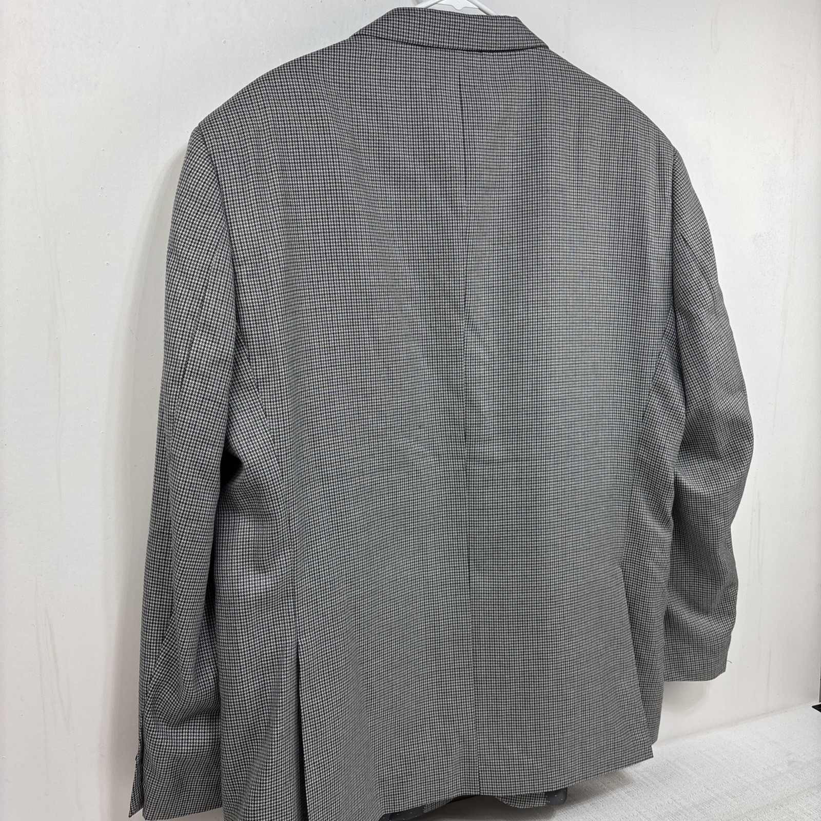Tommy Hilfiger Blazer Jacket Men 48L Gray Glen Check Houndstooth Sport Coat EUC
