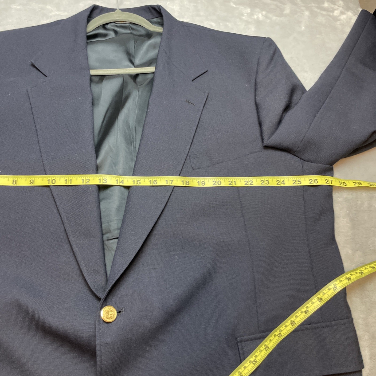 Vtg Lacrosse Mens Nautical Blazer Size 52L Navy Wool 2 Gold Button Vented USA