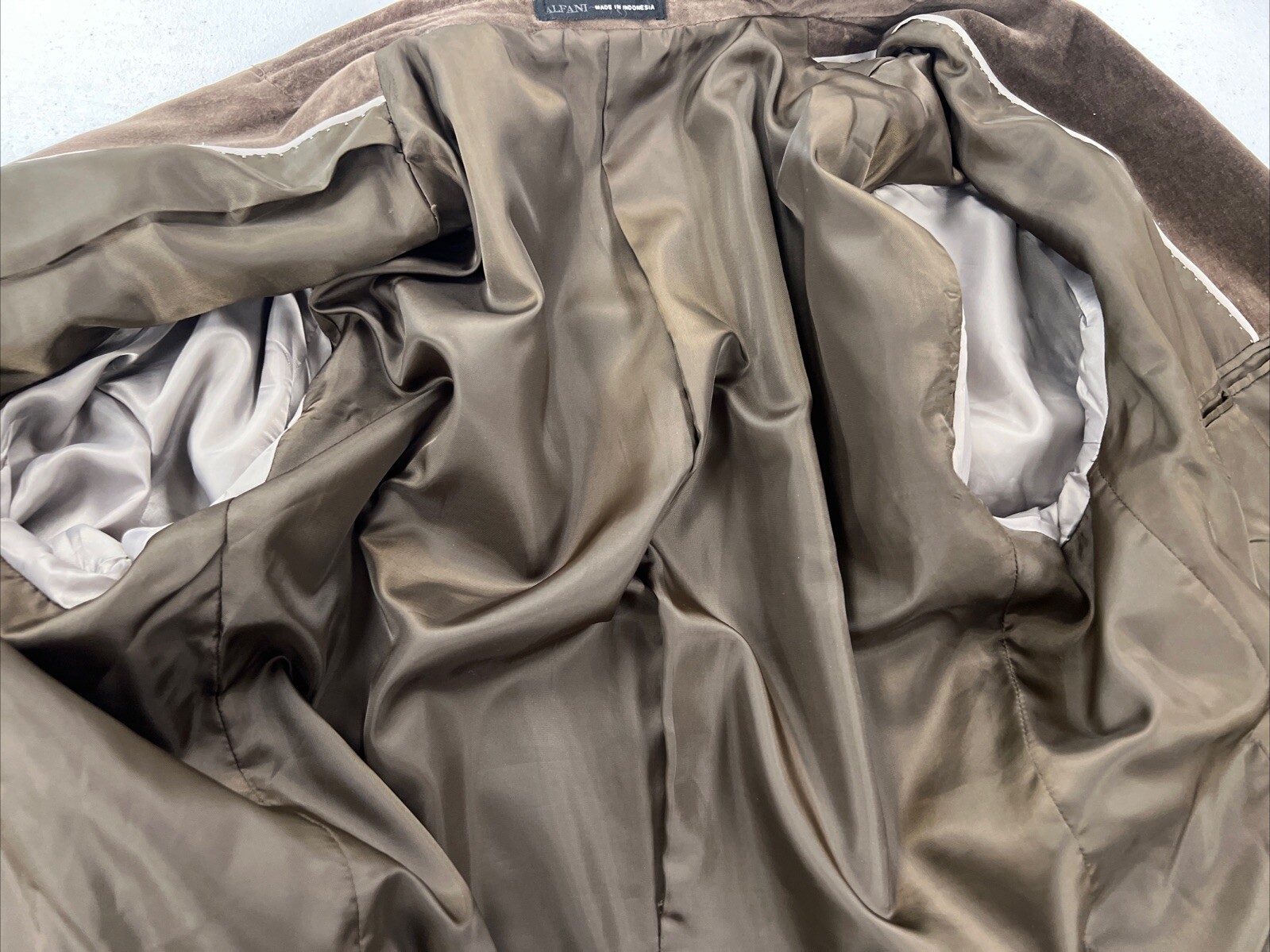 FALL/WINTER Alfani Men’s Brown Solid Velvet Cotton Blazer XL $295