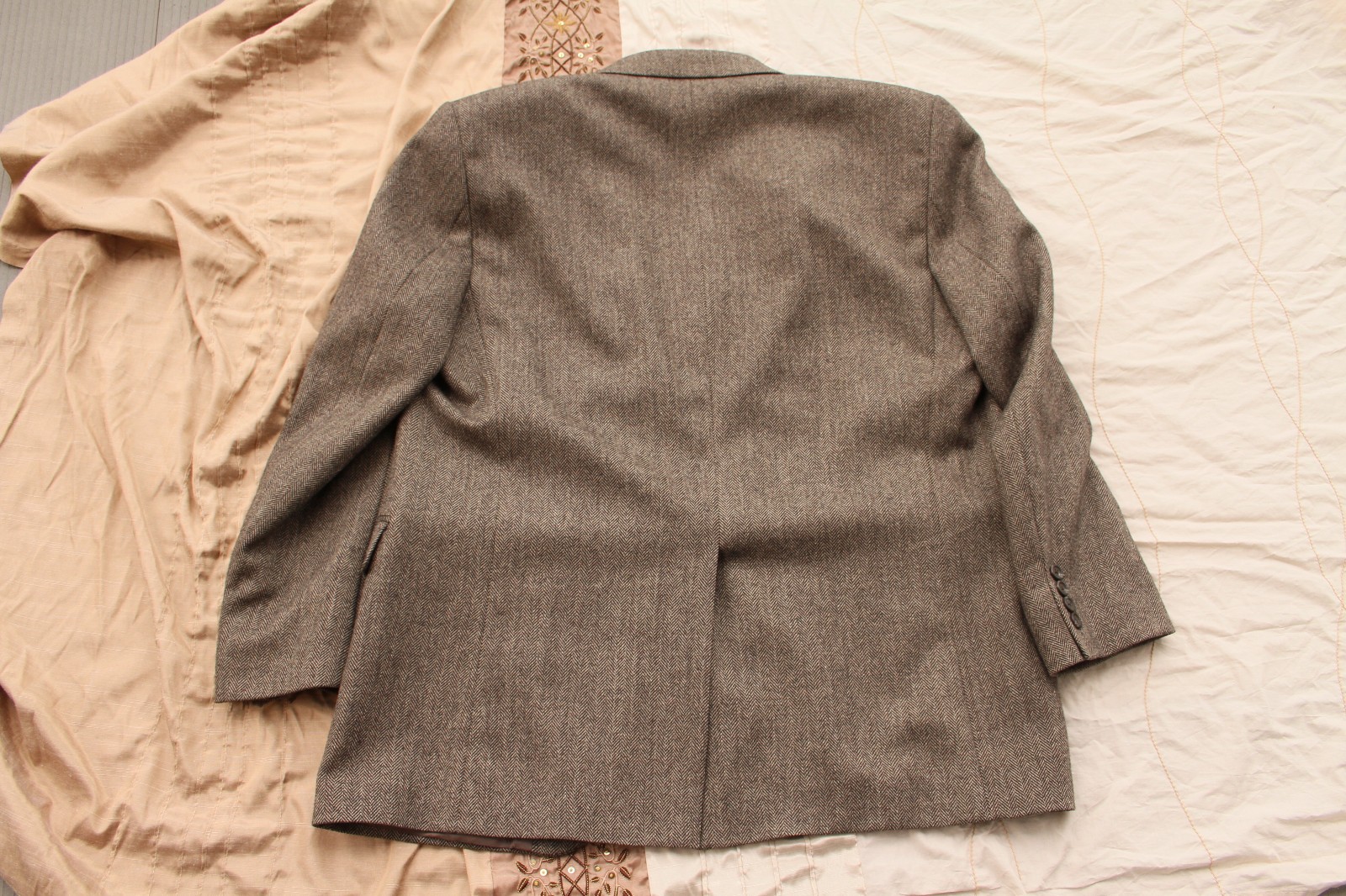 VTG Ralph Lauren Herringbone Blazer Men’s 42R -100% Pure Wool-Canada Made -Brown
