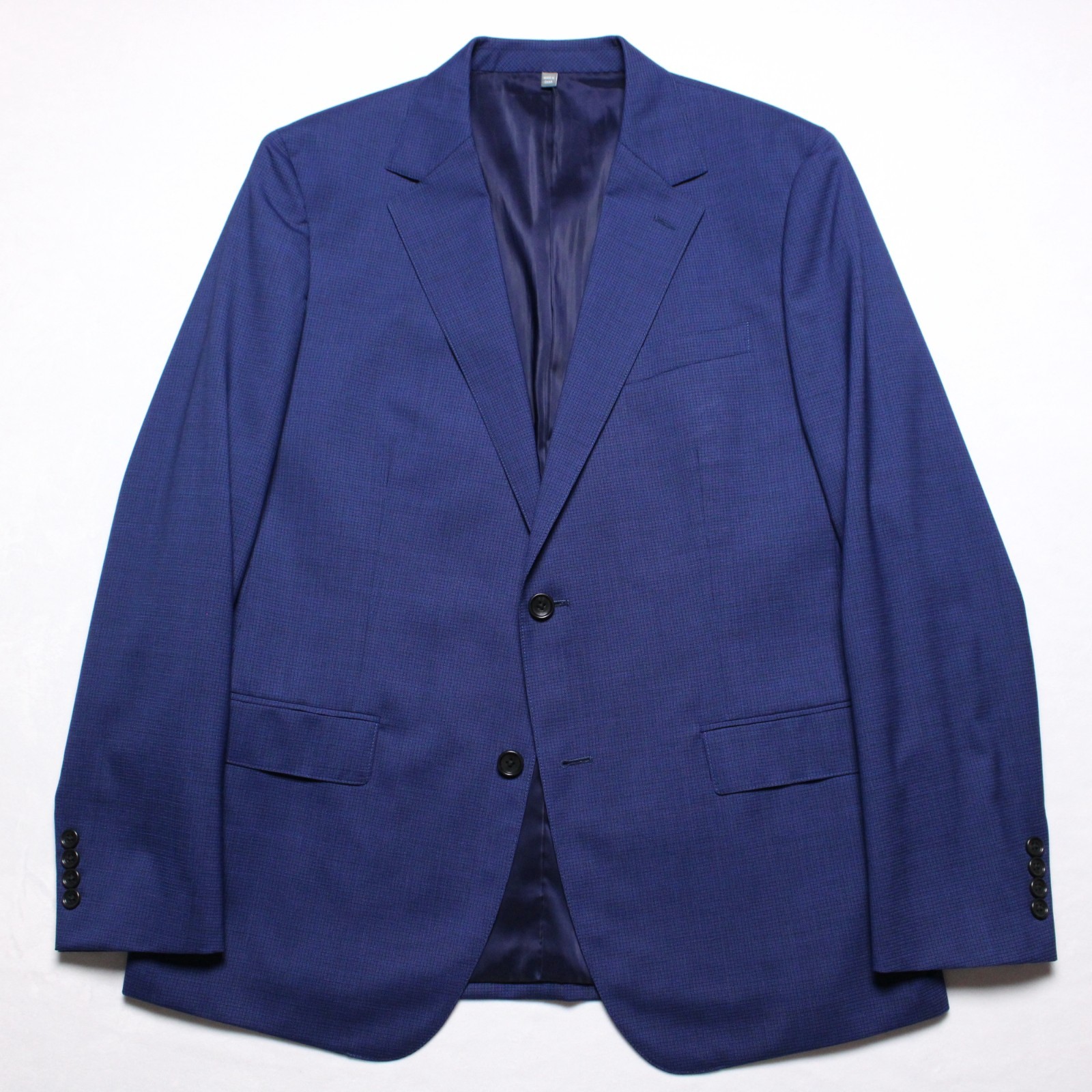 NWOT Bonobos x Marzotto Wool Stretch Blue Mini Check Blazer 42R Standard Fit