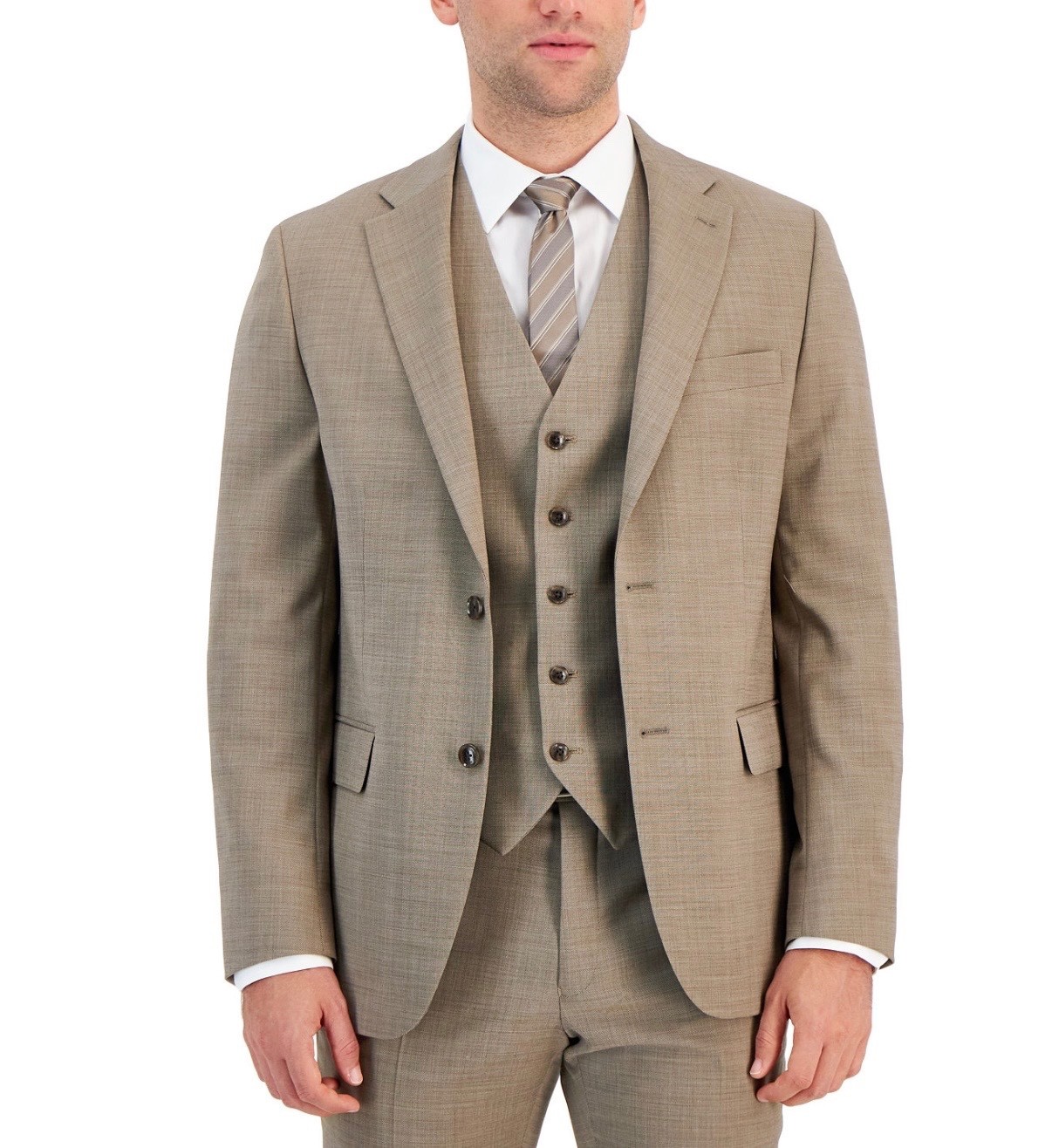 $460 NEW TOMMY HILFIGER Mens 38R Tan Wool Blend Blazer Sport Coat Suit Jacket