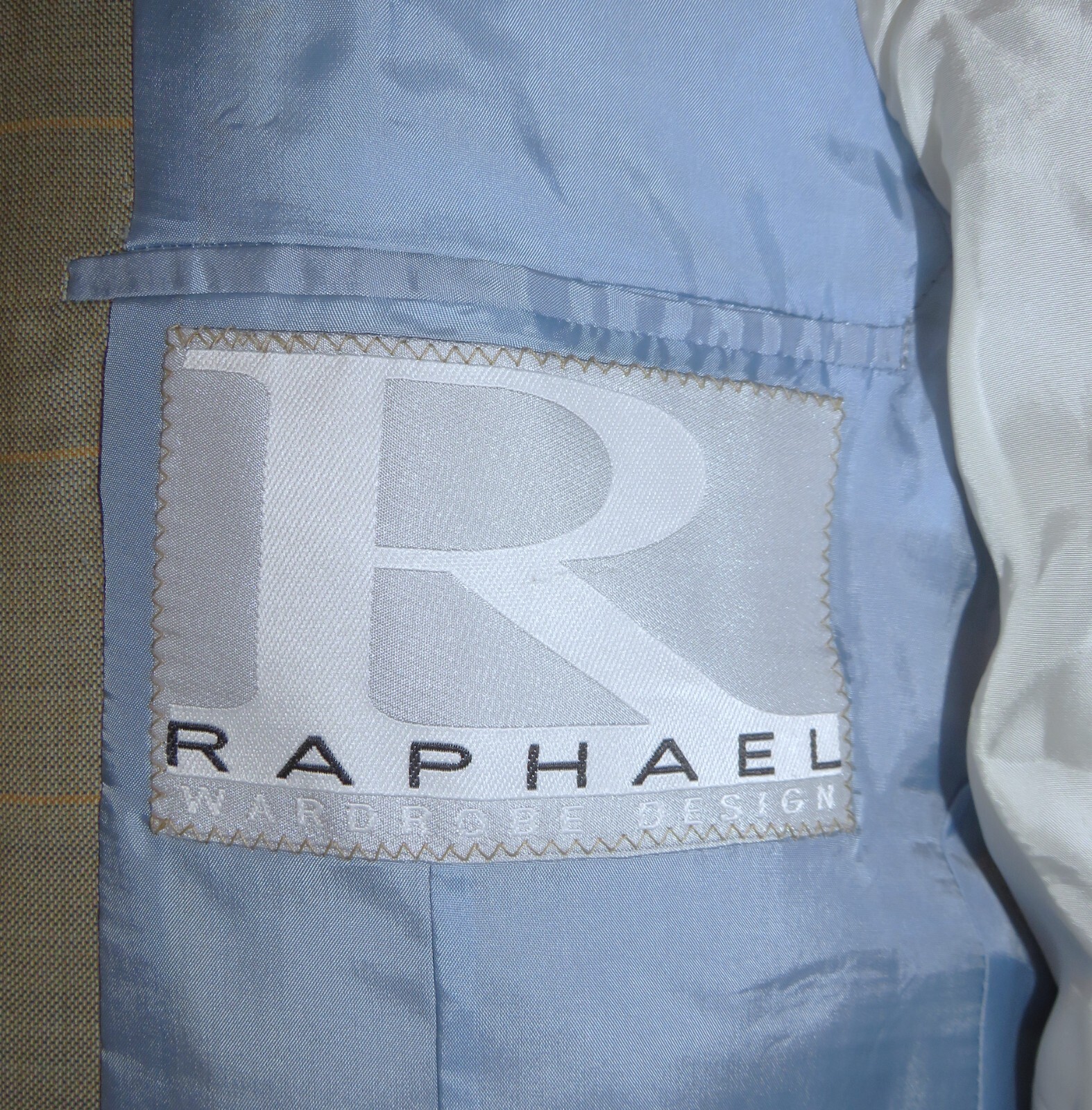 Raphael Wardrobe Design Pale Green Plaid Bespoke Four Button Zoot Suit 44XL