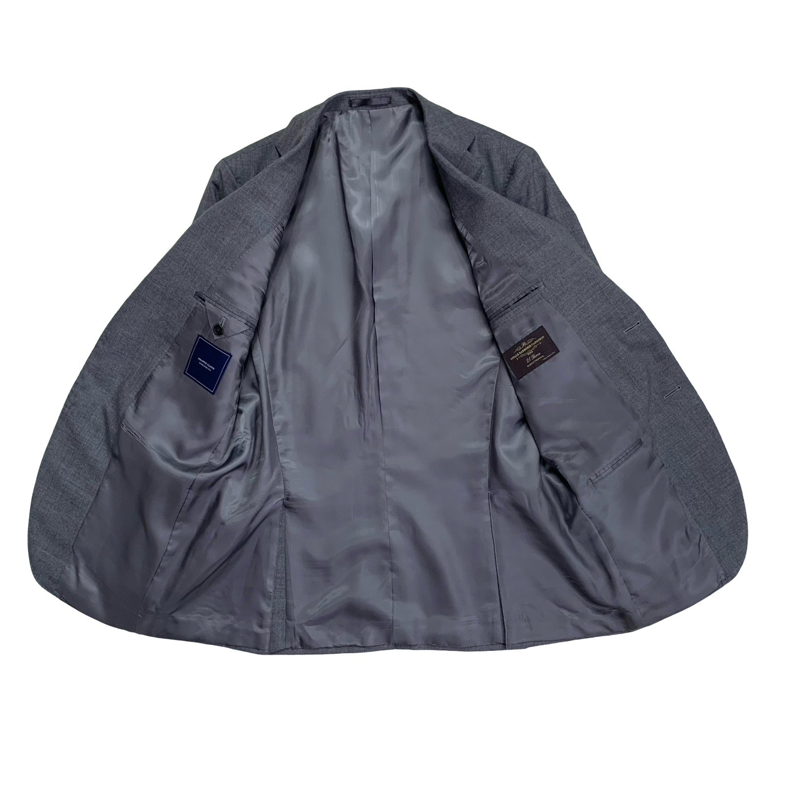 Mint! 40 R Proper Cloth X V.B.C. » 21 Micron » Merino Wool Solid Grey Suit
