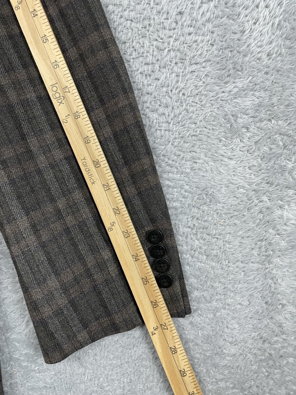 Samuelsohn Sport Coat Mens 48L Brown Plaid Wool Cashmere Soft Tweed Canada