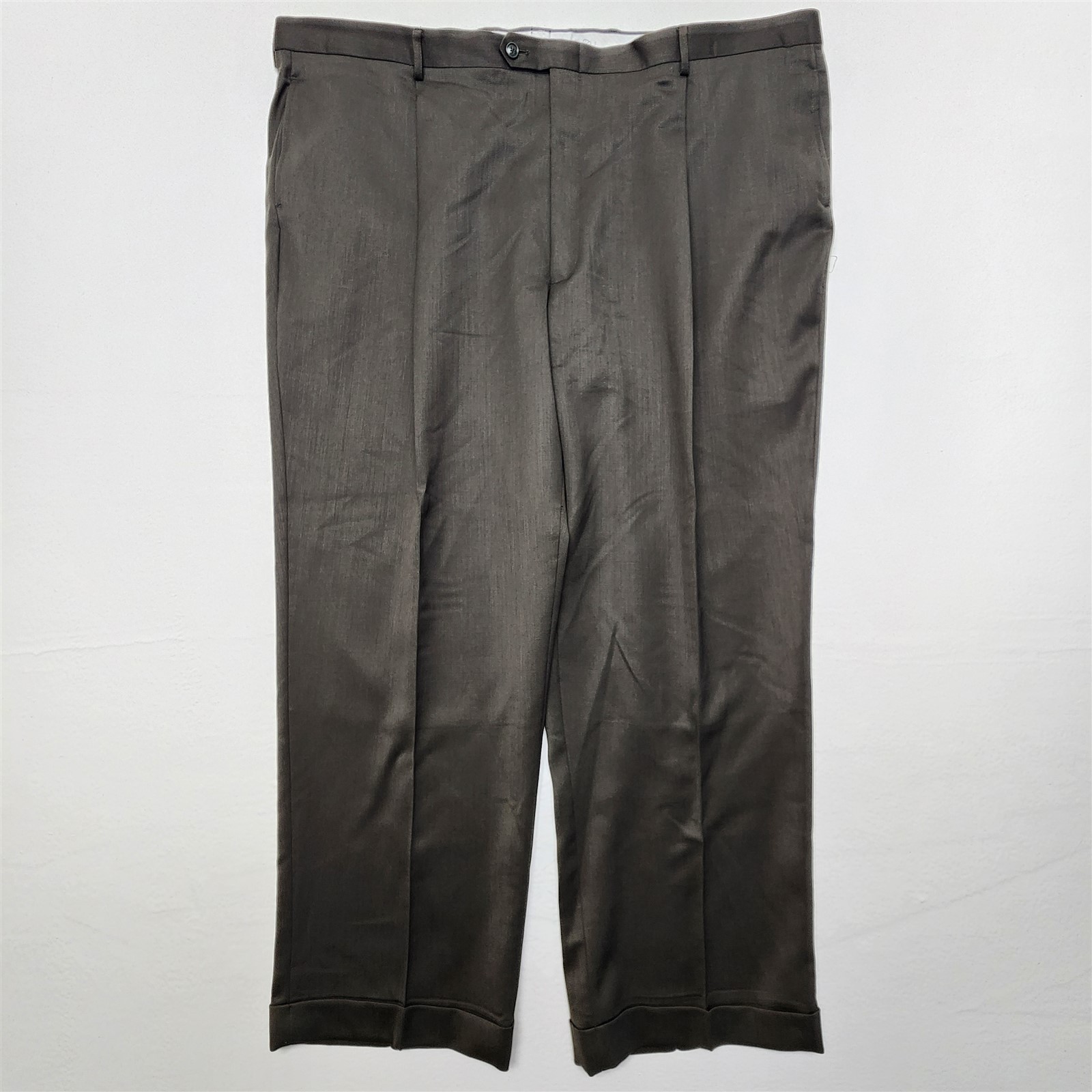 Jones New York 54L 48×32 Dark Olive Green Wool Blend 2Btn Mens Jacket Pants Suit