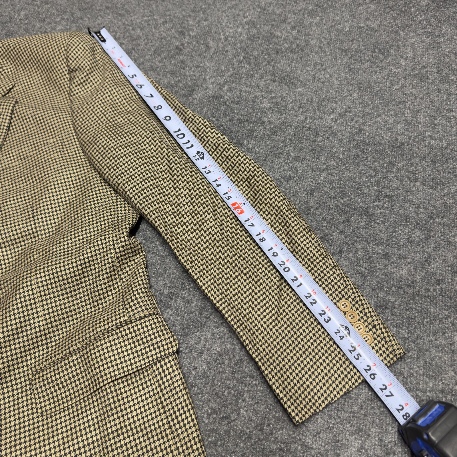 Canali Houndstooth Silk Wool Blazer Sport Coat Jacket Men EU 54 US 44 Beige