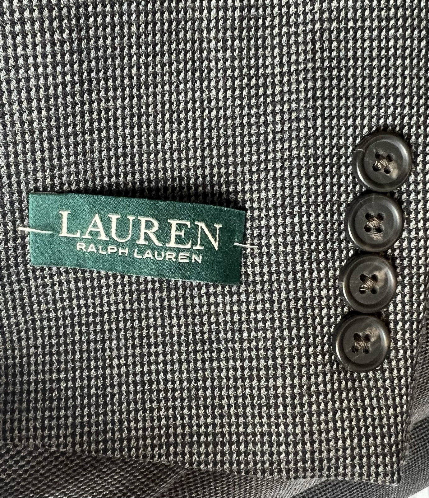 Ralph Lauren Men’s 46L Gray Woven Wool Two Button Blazer Jacket