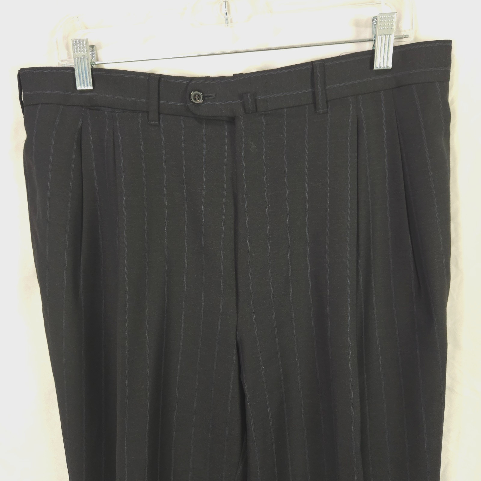 Ermenegildo Zegna Couture XXX Su Misura 43R Gray Pinstripe Suit, Pants 34 x 31.5