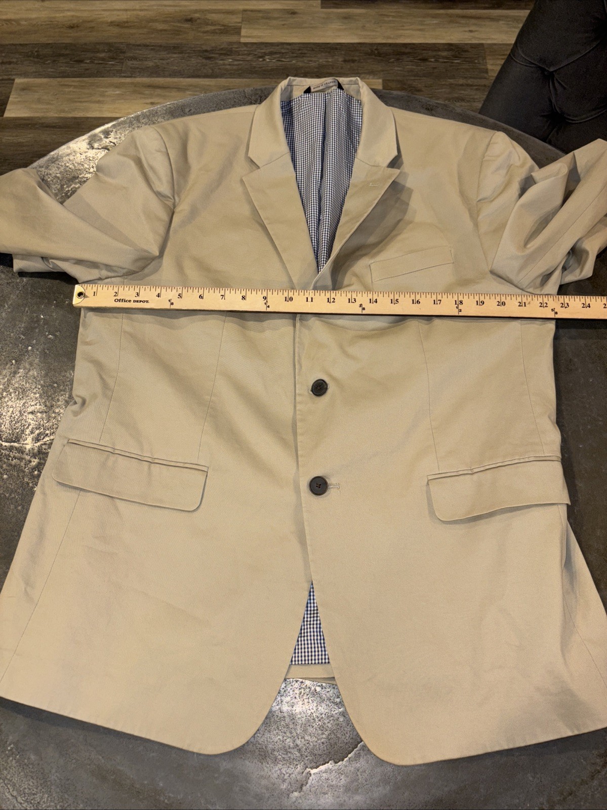 Banana Republic Sport Coat 46R Standard Fit Tan Beige Cotton Stretch Casual