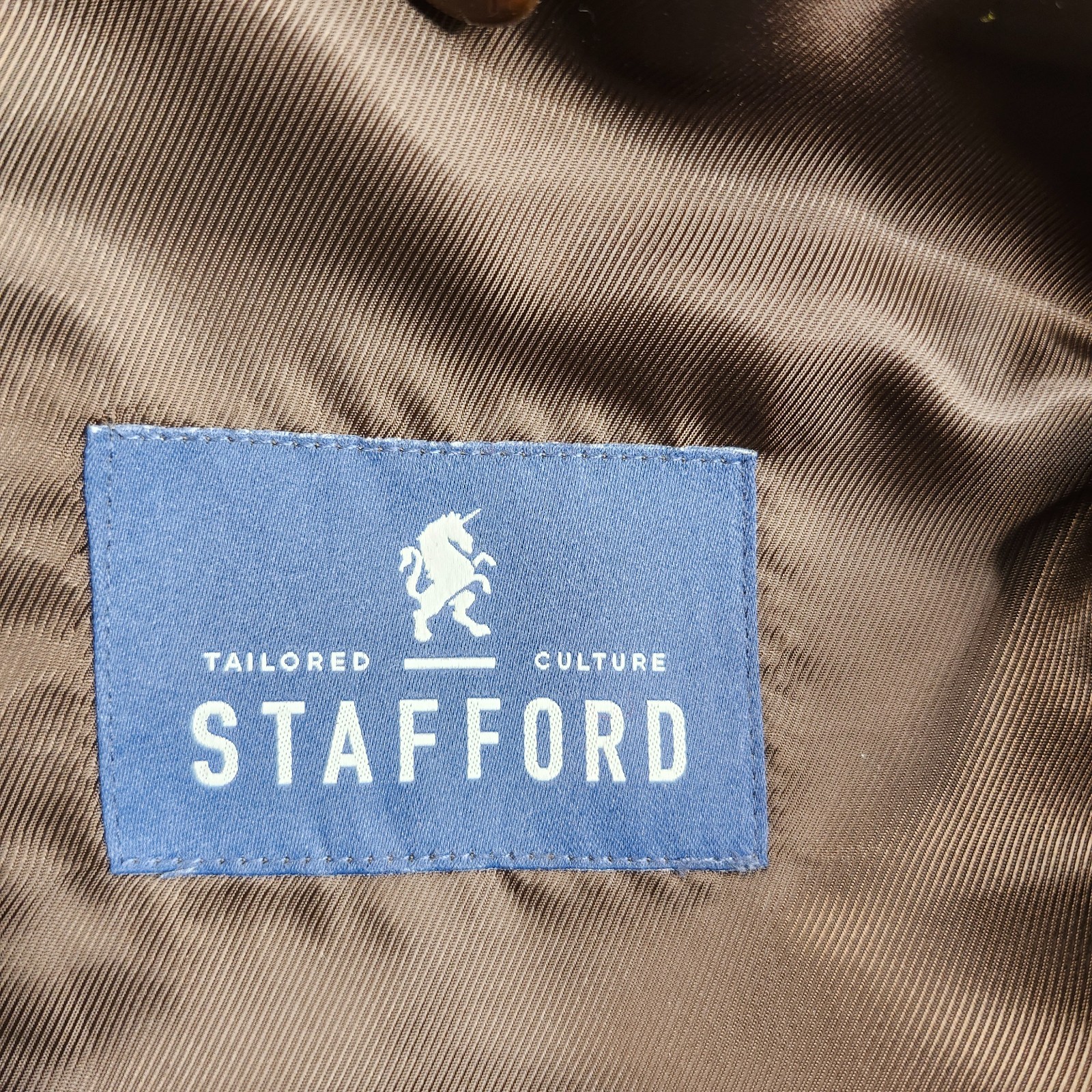 Stafford Blazer Mens Size 52R Brown Merino Wool Button Up Sport Coat Jacket