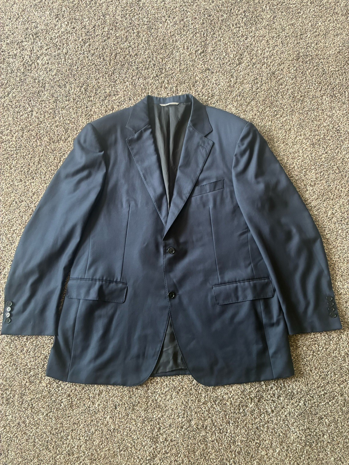 Canali Italy Solid Navy Blue Two Button Unconstructed Sports Coat 38/IT 56
