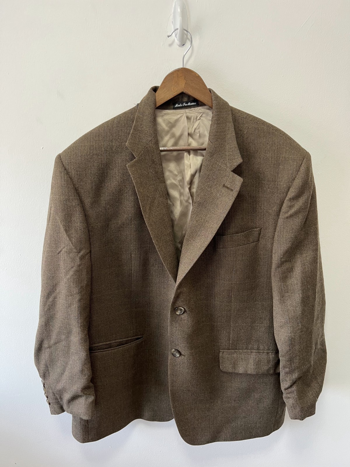 Lauren Ralph Lauren Sport Blazer Jacket Mens 46S Tweed Herringbone Mexico Made