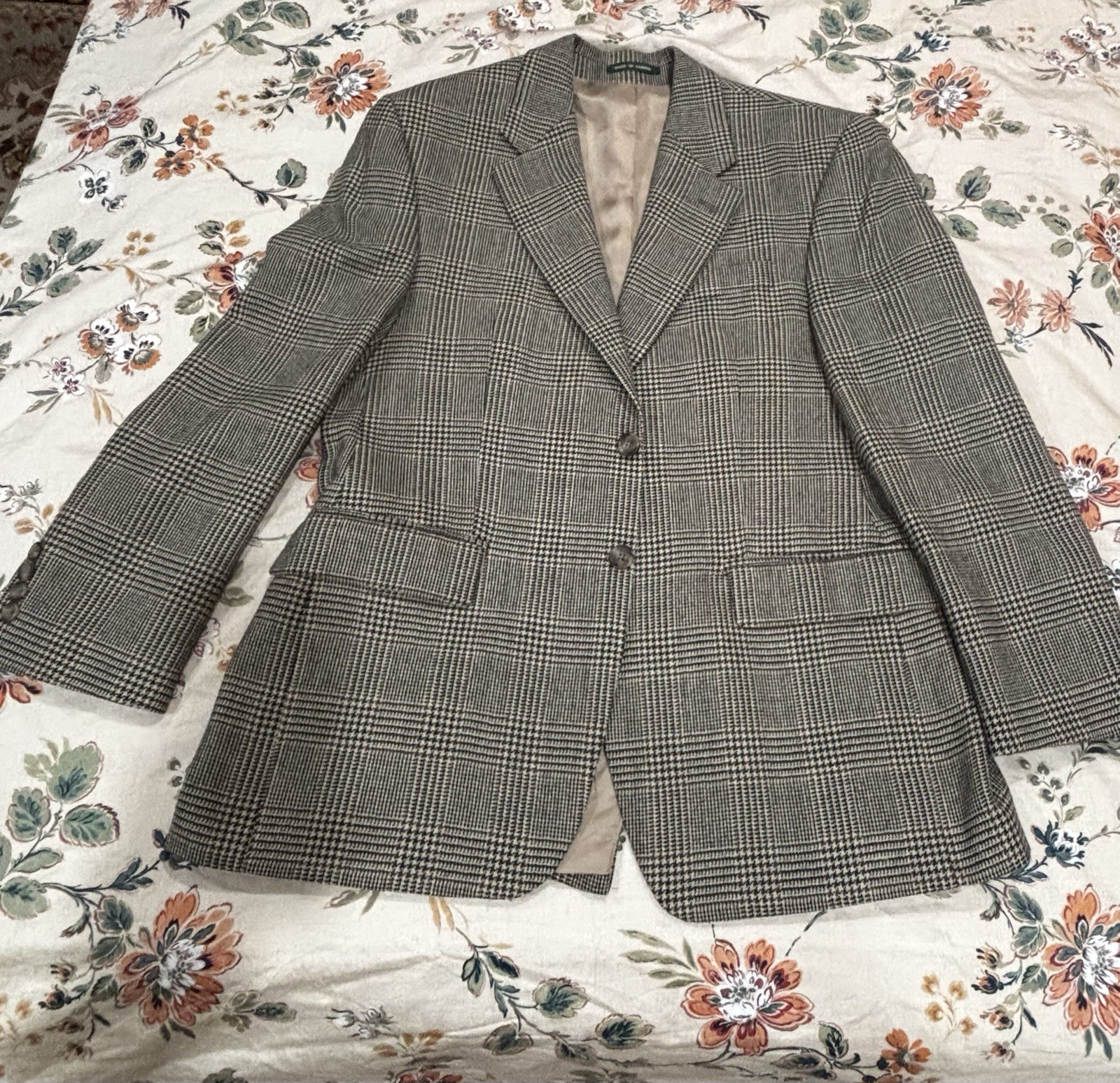 Lauren Ralph Lauren Men’s coat tan glen check Wool Tweed Suit 39s