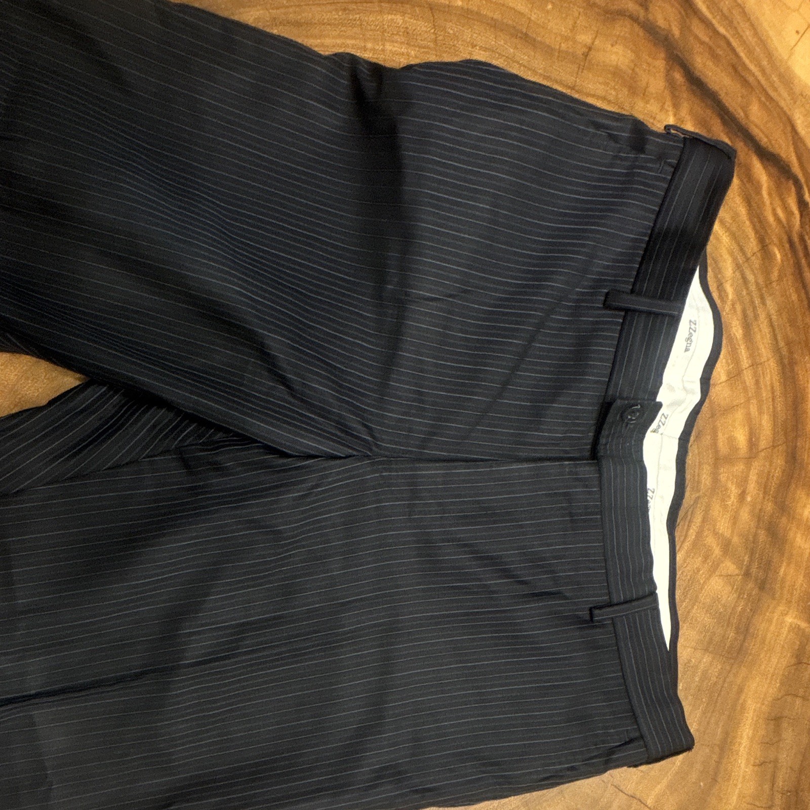 2 piece suit Z Zegna «City» Navy Blue Pinstripe Suit – made in Italy
