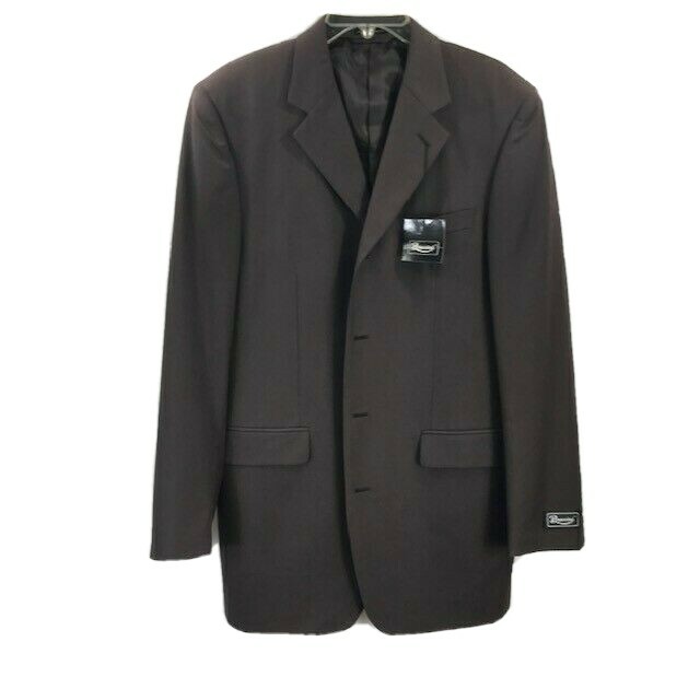 Bruccini Men’s Brown Suit Jacket Only Single Breasted 4 Buttons Size 40L