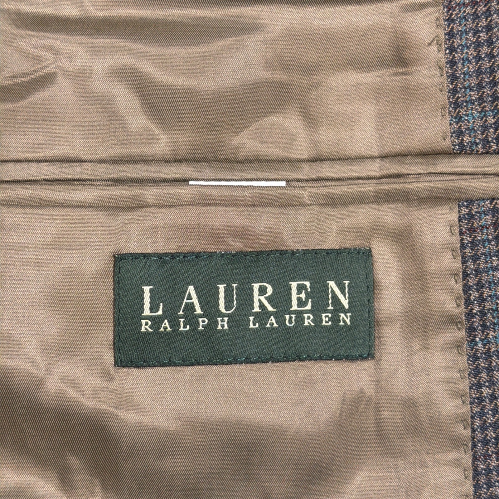 Lauren Ralph Lauren Sport Coat Mens 44R Brown Silk Wool Plaid Blazer Summer