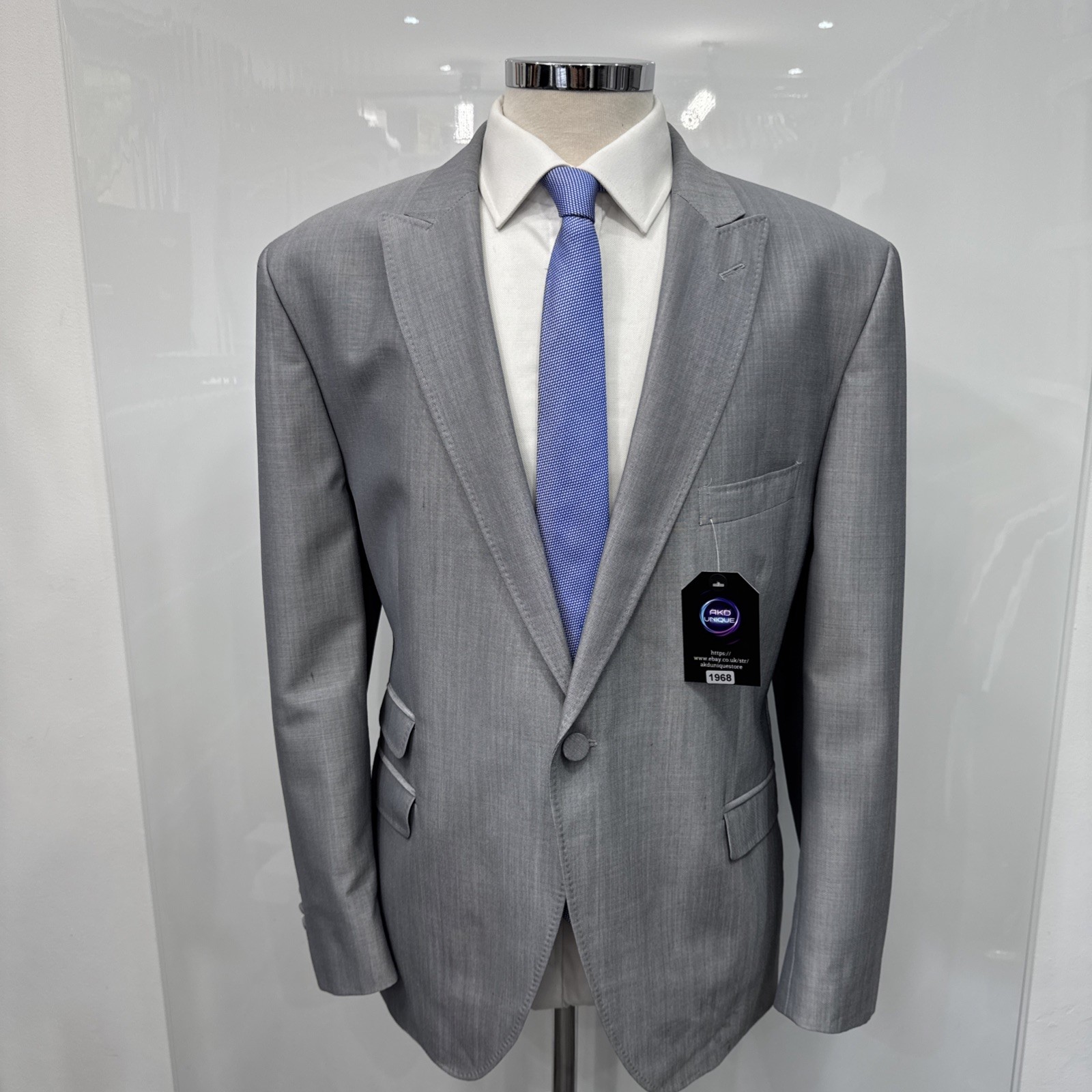TORRE TAILORING Light Grey Regular Fit Wedding 2 Piece Suit C48S W40 L27