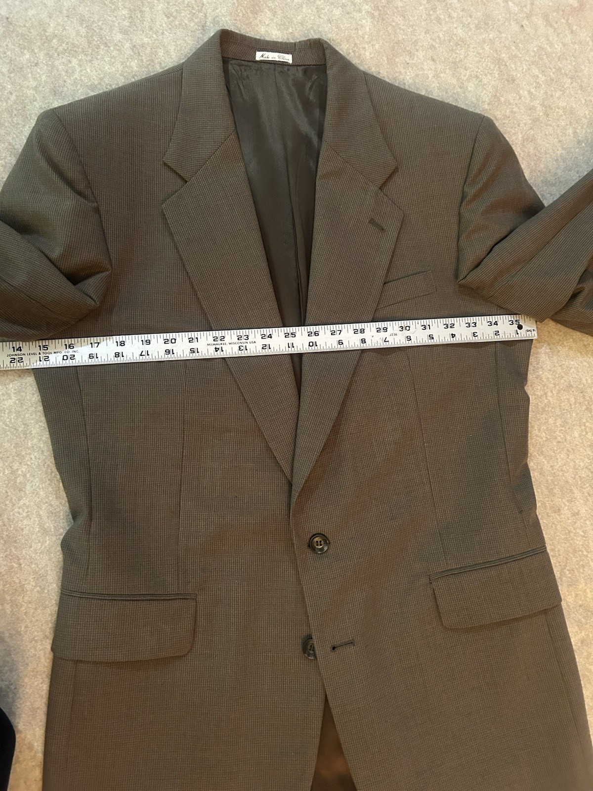 Giorgio Sant’Angelo Suit Mens 40L Jacket 34W Pants Brown Wool Blend 2 button
