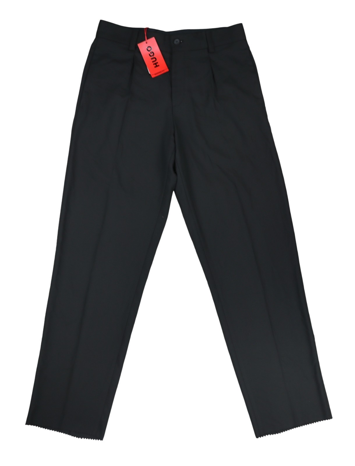 Hugo Boss Red Label Suit Separate Unfinished Hem Men’s Dress Pants NWT Black