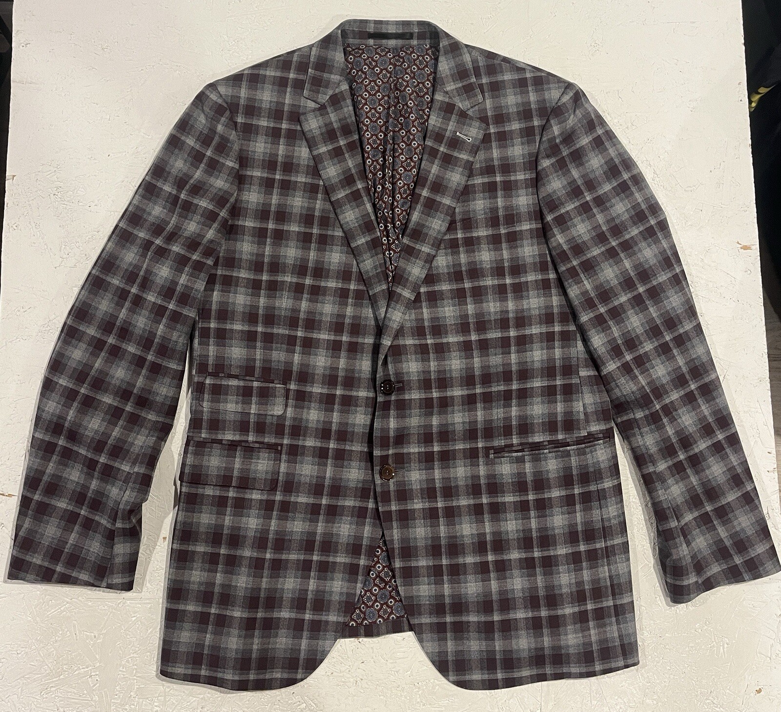 Bespoke Apparel Wool Plaid Blazer Sport Coat Mens Size See Measurements