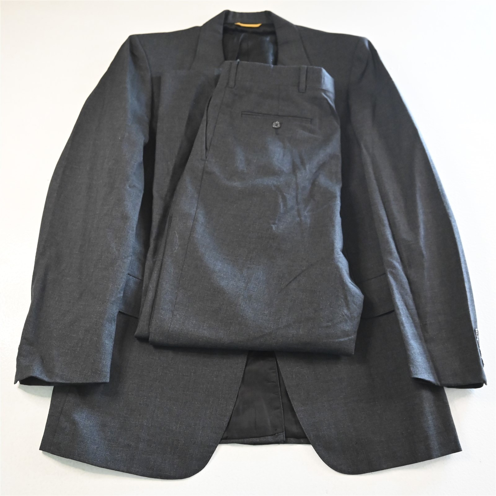 Vtg Kuppenheimer 40L 34×32 Charcoal Gray Wool Mens Jacket Pants Suit